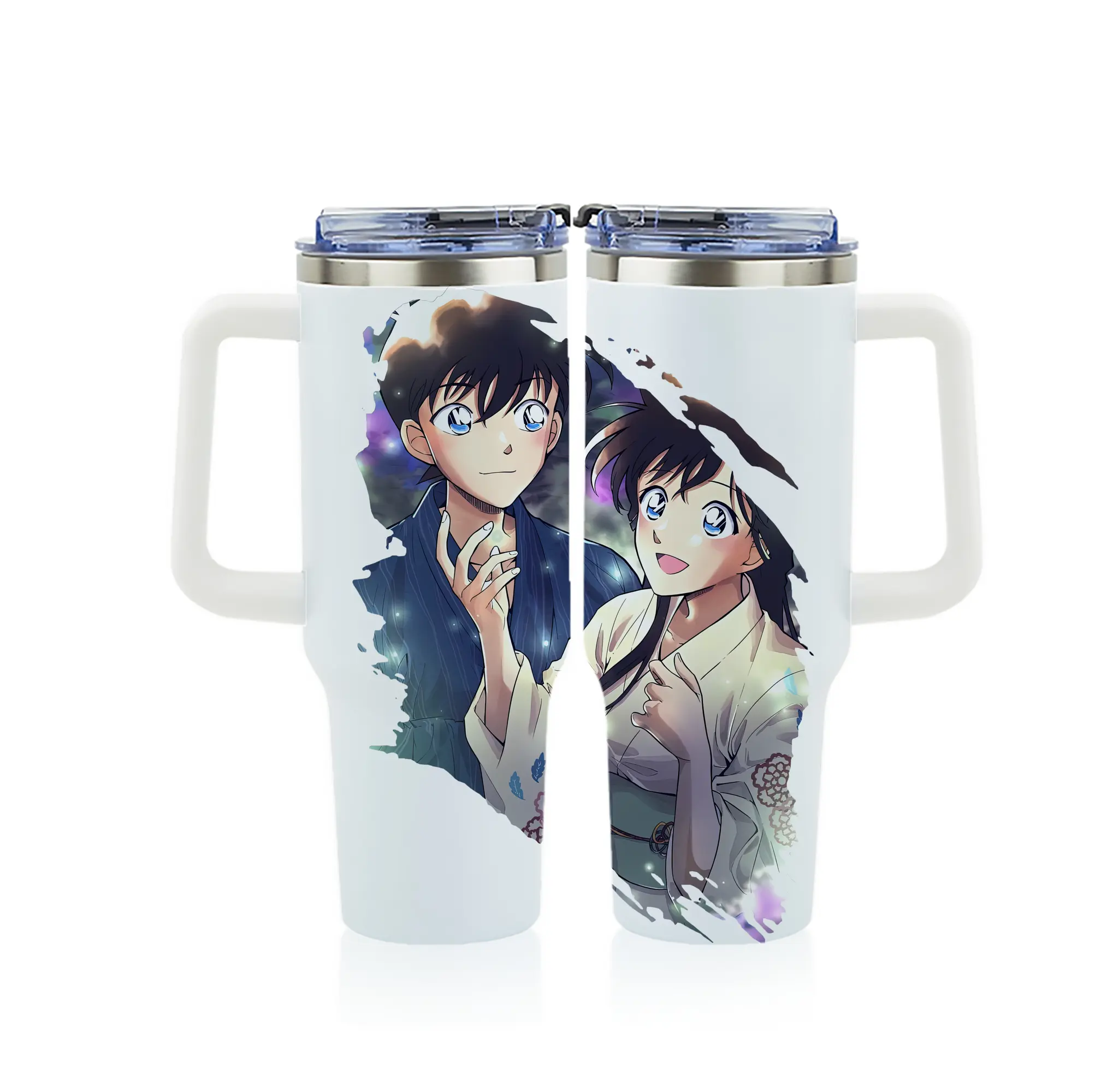 名探偵コナン グッズ 江戸川 コナン - 1200mL フルプリント車用タンブラー ・ 304ステンレス 内側 ・ 201ステンレス 外側 ・ 保温 保冷 ・ 通勤 ドライブ アウトドア用