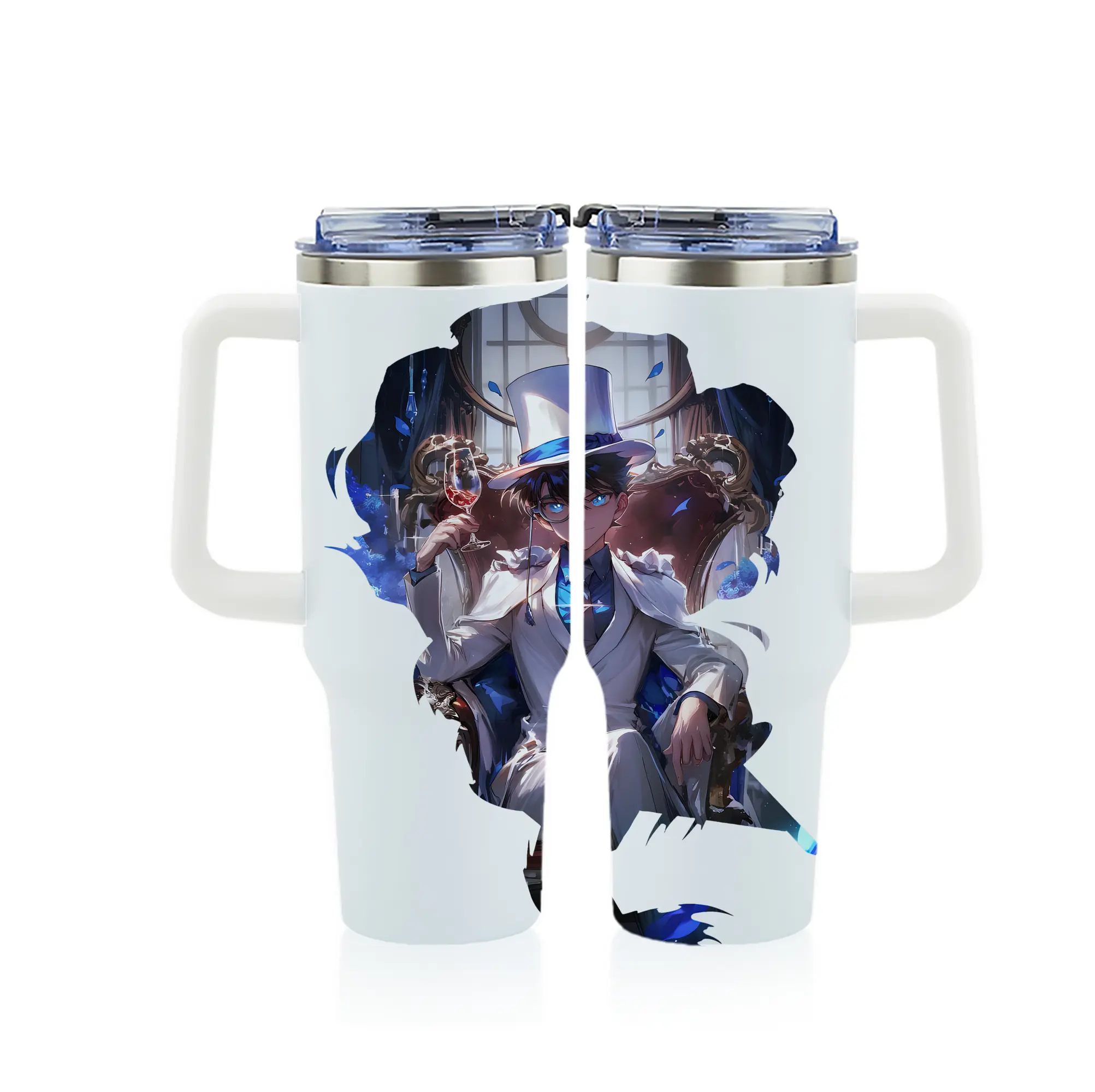 名探偵コナン グッズ 江戸川 コナン - 1200mL フルプリント車用タンブラー ・ 304ステンレス 内側 ・ 201ステンレス 外側 ・ 保温 保冷 ・ 通勤 ドライブ アウトドア用