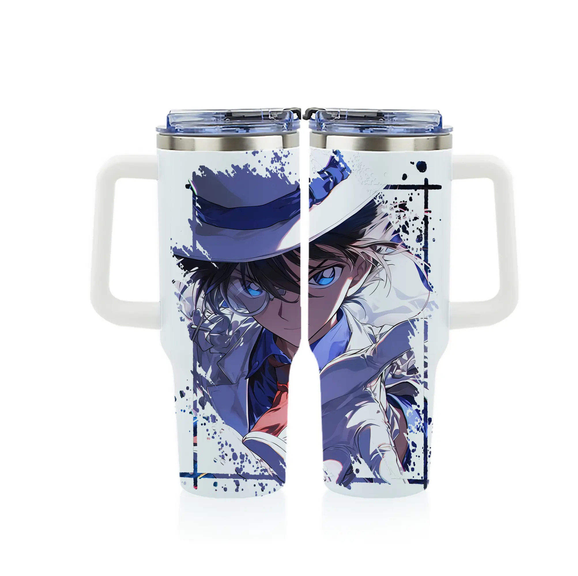 名探偵コナン グッズ 江戸川 コナン - 1200mL フルプリント車用タンブラー ・ 304ステンレス 内側 ・ 201ステンレス 外側 ・ 保温 保冷 ・ 通勤 ドライブ アウトドア用