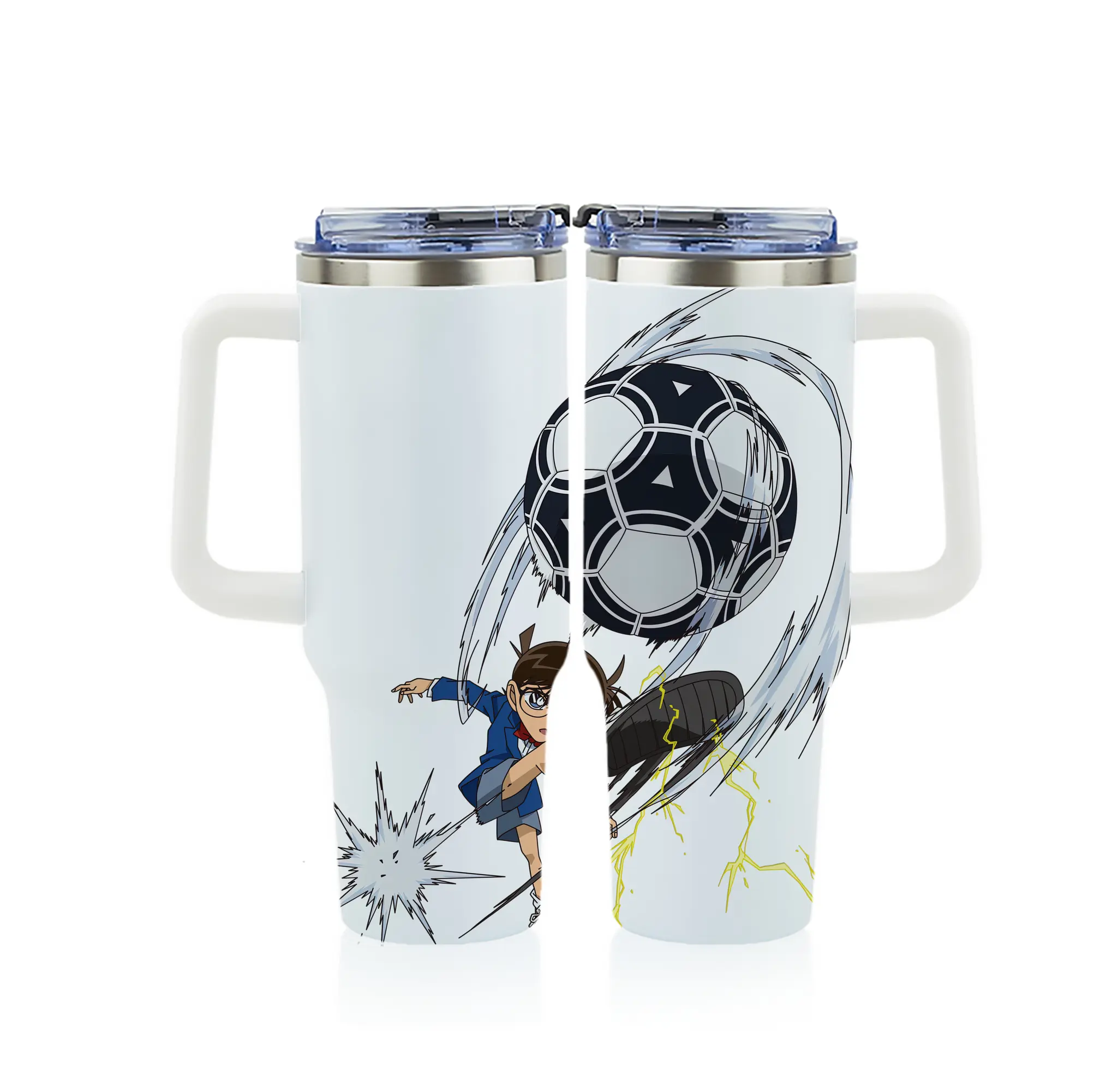 名探偵コナン グッズ 江戸川 コナン - 1200mL フルプリント車用タンブラー ・ 304ステンレス 内側 ・ 201ステンレス 外側 ・ 保温 保冷 ・ 通勤 ドライブ アウトドア用