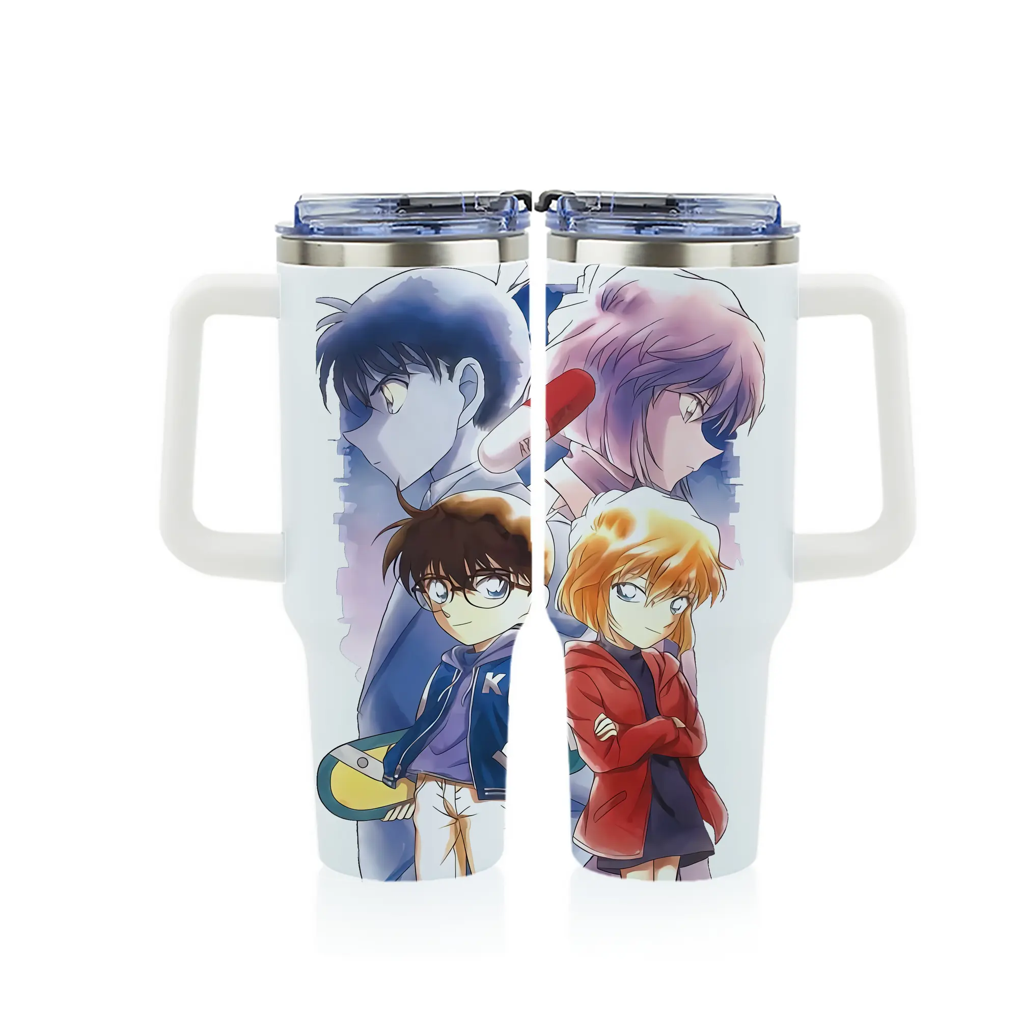 名探偵コナン グッズ 江戸川 コナン - 1200mL フルプリント車用タンブラー ・ 304ステンレス 内側 ・ 201ステンレス 外側 ・ 保温 保冷 ・ 通勤 ドライブ アウトドア用