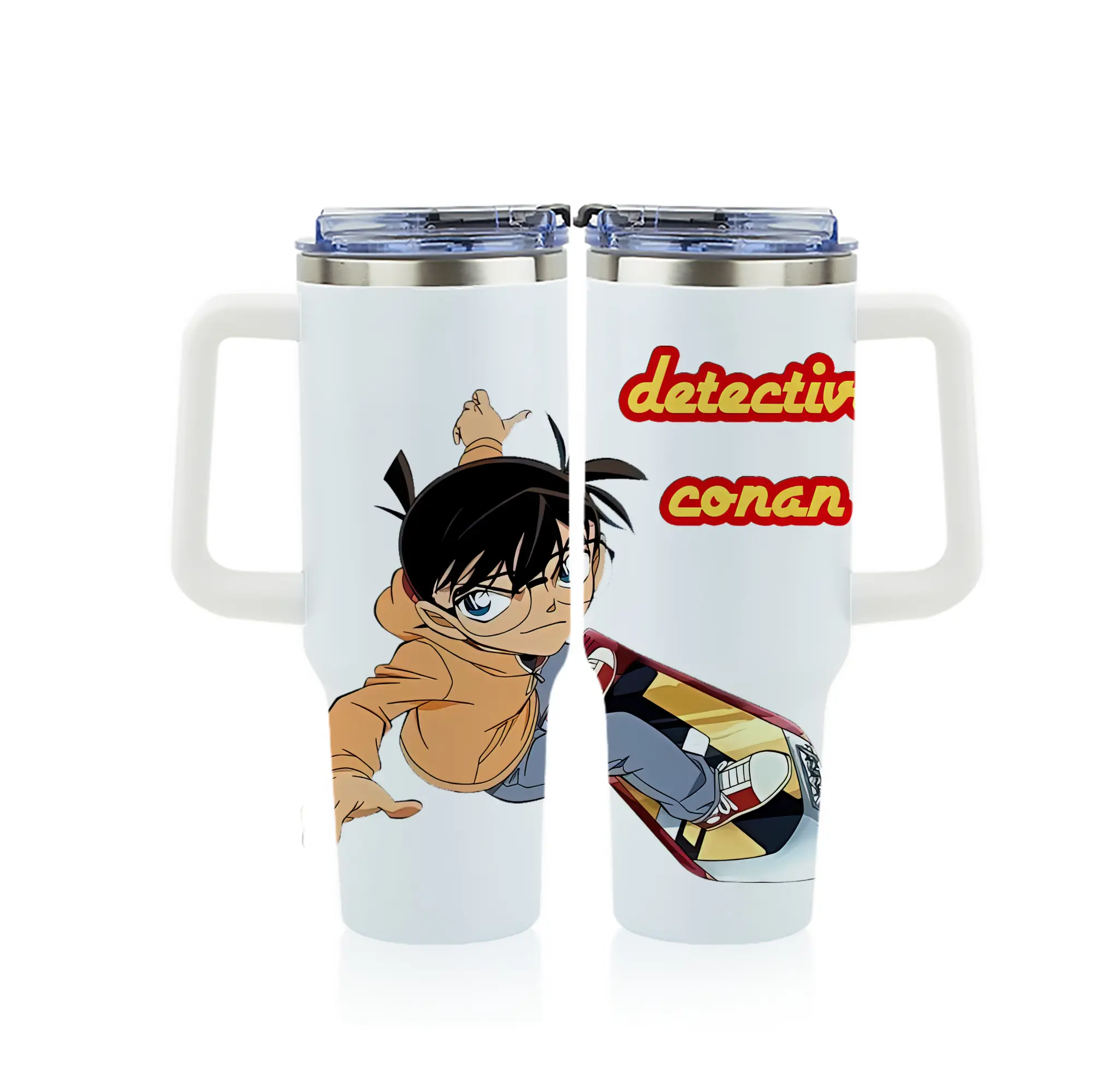 名探偵コナン グッズ 江戸川 コナン - 1200mL フルプリント車用タンブラー ・ 304ステンレス 内側 ・ 201ステンレス 外側 ・ 保温 保冷 ・ 通勤 ドライブ アウトドア用