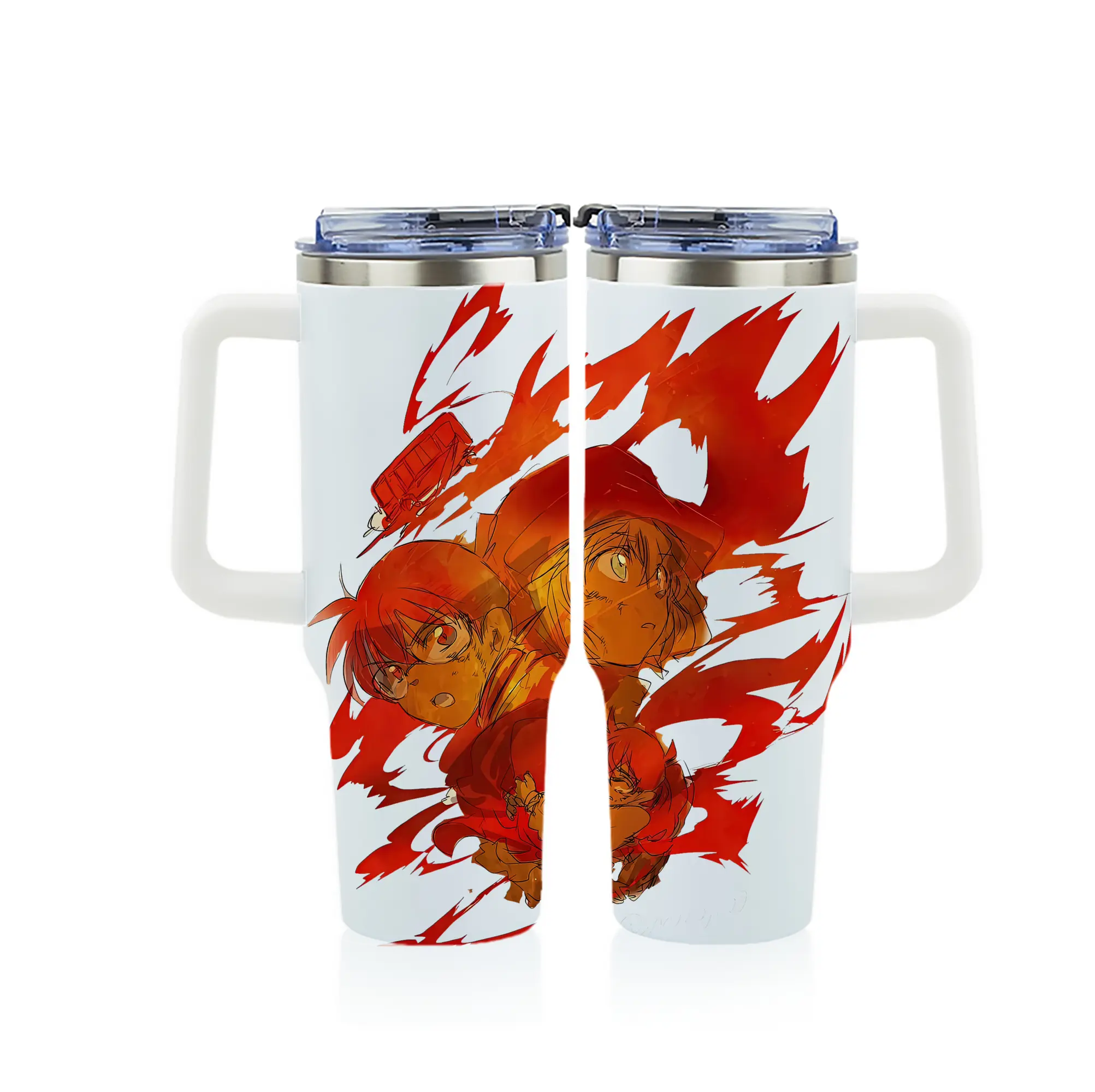 名探偵コナン グッズ 江戸川 コナン - 1200mL フルプリント車用タンブラー ・ 304ステンレス 内側 ・ 201ステンレス 外側 ・ 保温 保冷 ・ 通勤 ドライブ アウトドア用