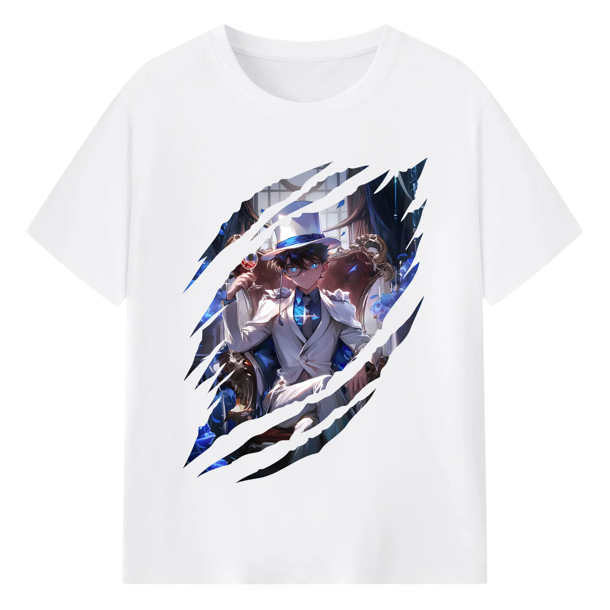 名探偵コナン グッズ 江戸川 コナン - 綿100％ 半袖Tシャツ ・ フロントプリント ・ 快適 通気性 ・ 日常使い 散歩 スポーツ用