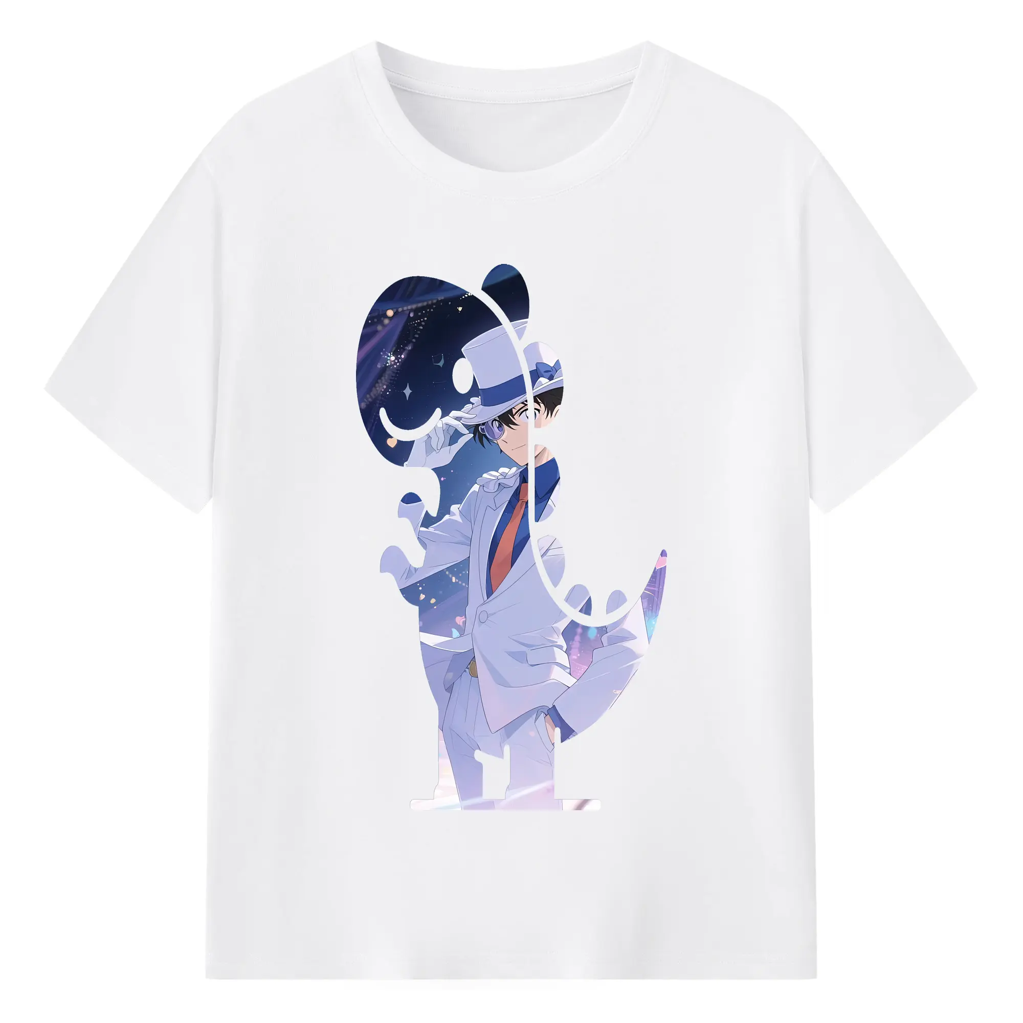 名探偵コナン グッズ 江戸川 コナン - 綿100％ 半袖Tシャツ ・ フロントプリント ・ 快適 通気性 ・ 日常使い 散歩 スポーツ用