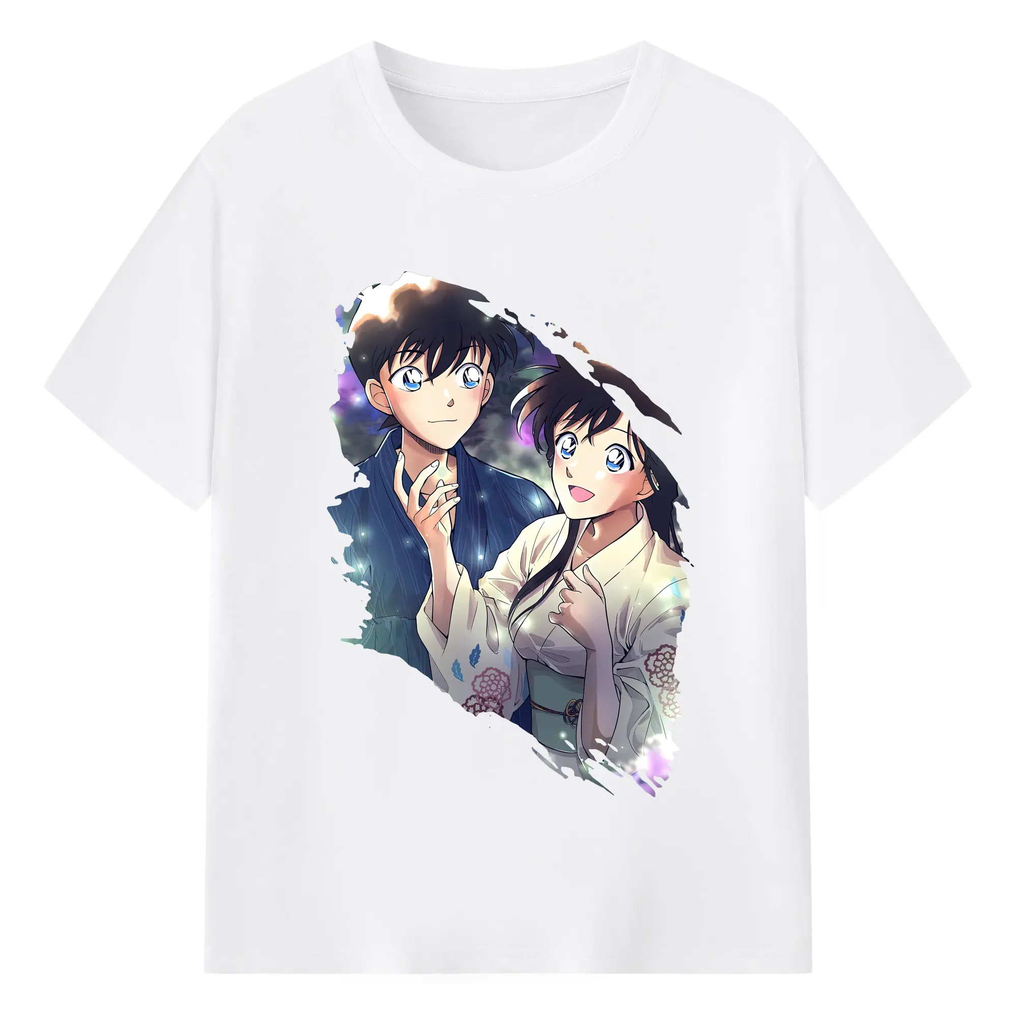 名探偵コナン グッズ 江戸川 コナン - 綿100％ 半袖Tシャツ ・ フロントプリント ・ 快適 通気性 ・ 日常使い 散歩 スポーツ用