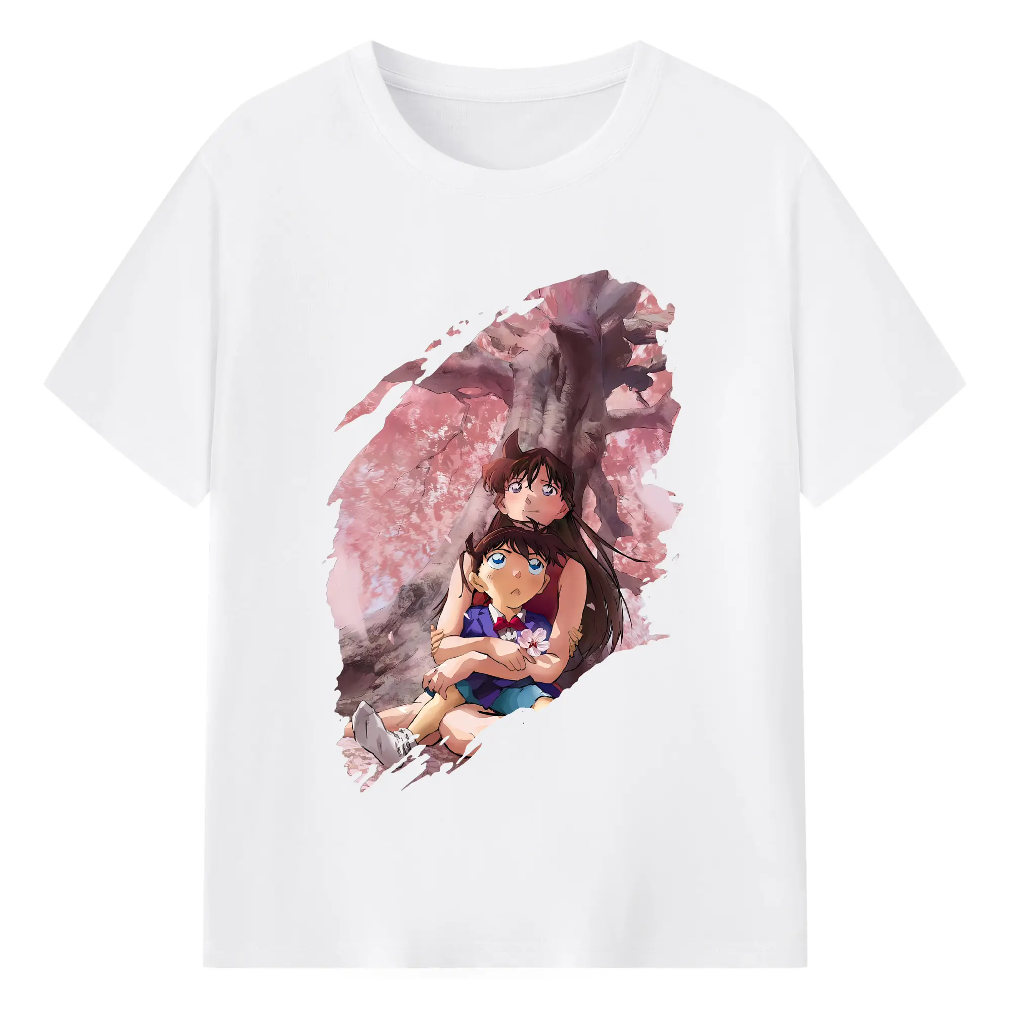 名探偵コナン グッズ 江戸川 コナン - 綿100％ 半袖Tシャツ ・ フロントプリント ・ 快適 通気性 ・ 日常使い 散歩 スポーツ用