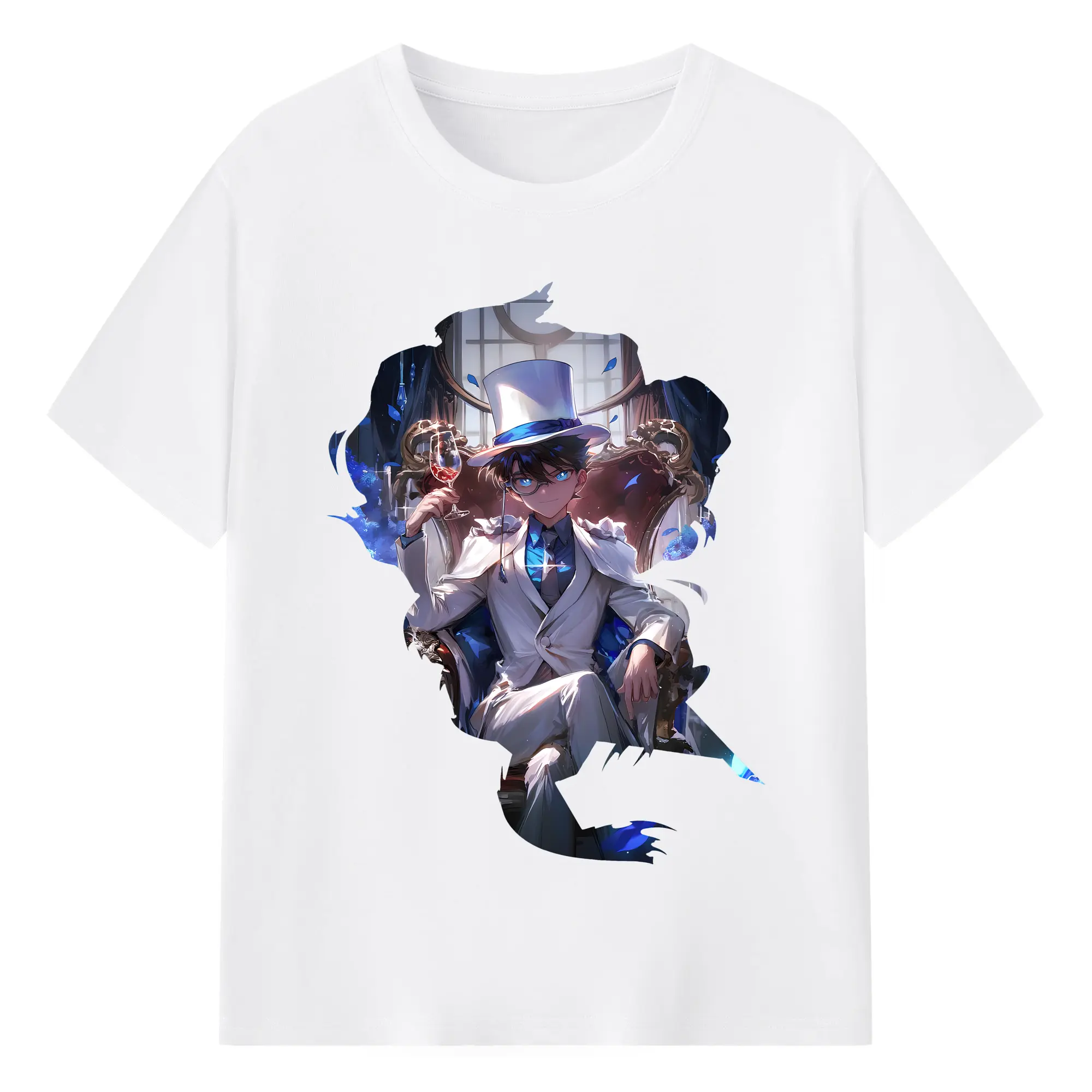 名探偵コナン グッズ 江戸川 コナン - 綿100％ 半袖Tシャツ ・ フロントプリント ・ 快適 通気性 ・ 日常使い 散歩 スポーツ用