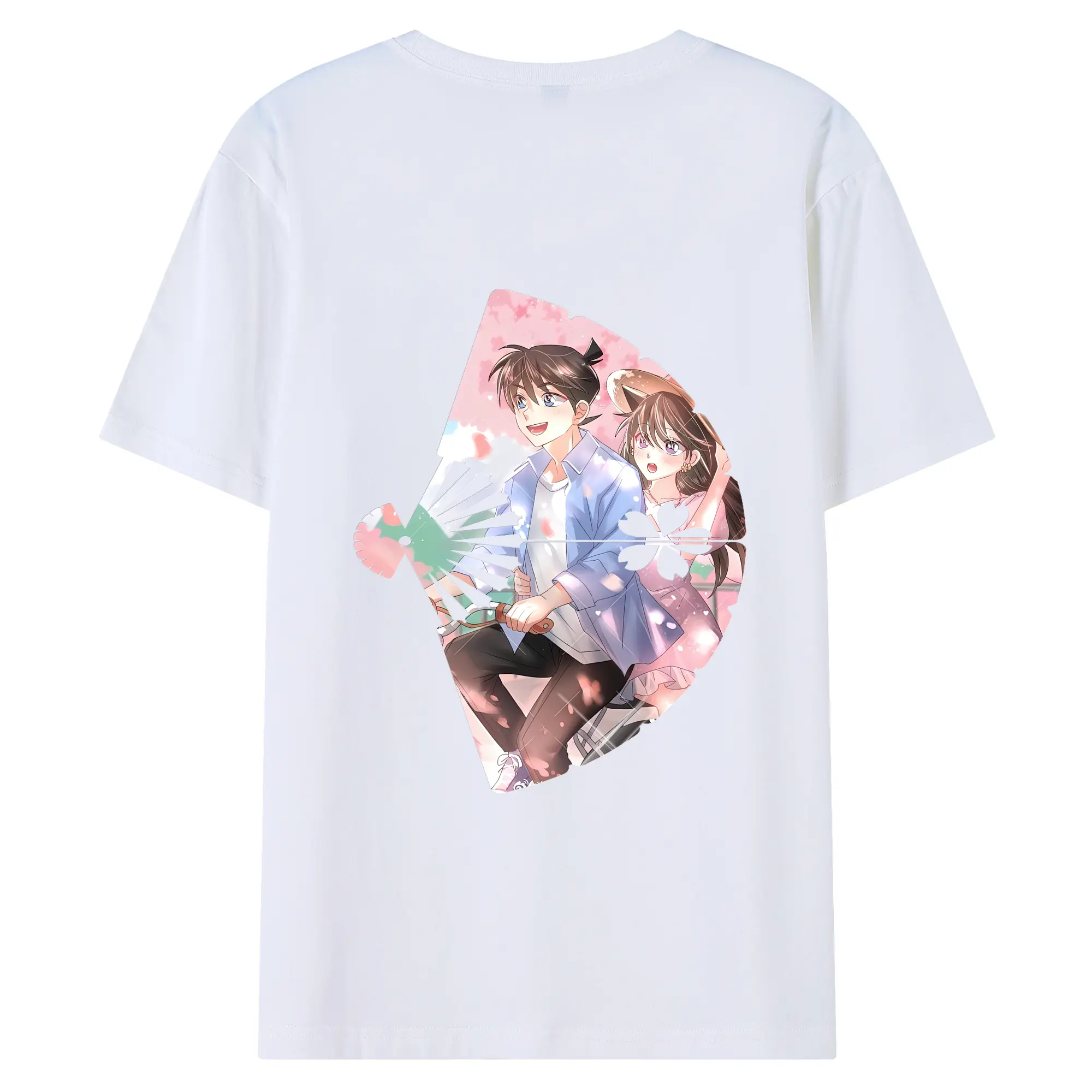 名探偵コナン グッズ 江戸川 コナン - 綿100％ 半袖Tシャツ ・ バックプリント ・ 快適 通気性 ・ 日常使い 散歩 スポーツ用