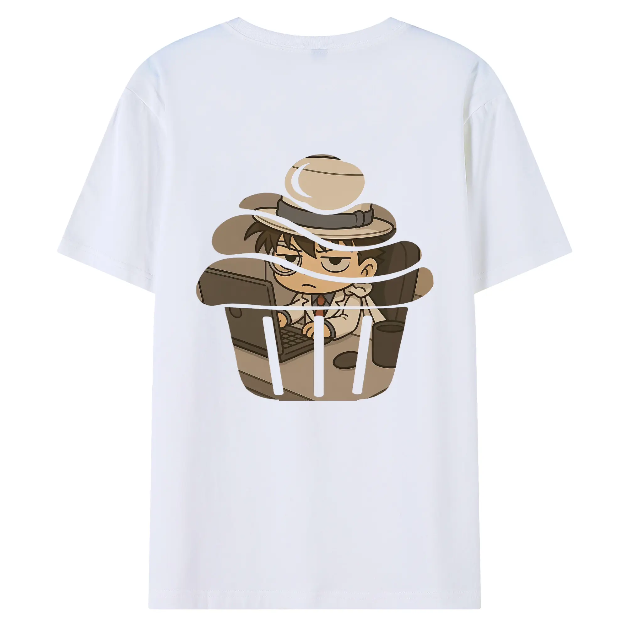 名探偵コナン グッズ 江戸川 コナン - 綿100％ 半袖Tシャツ ・ バックプリント ・ 快適 通気性 ・ 日常使い 散歩 スポーツ用