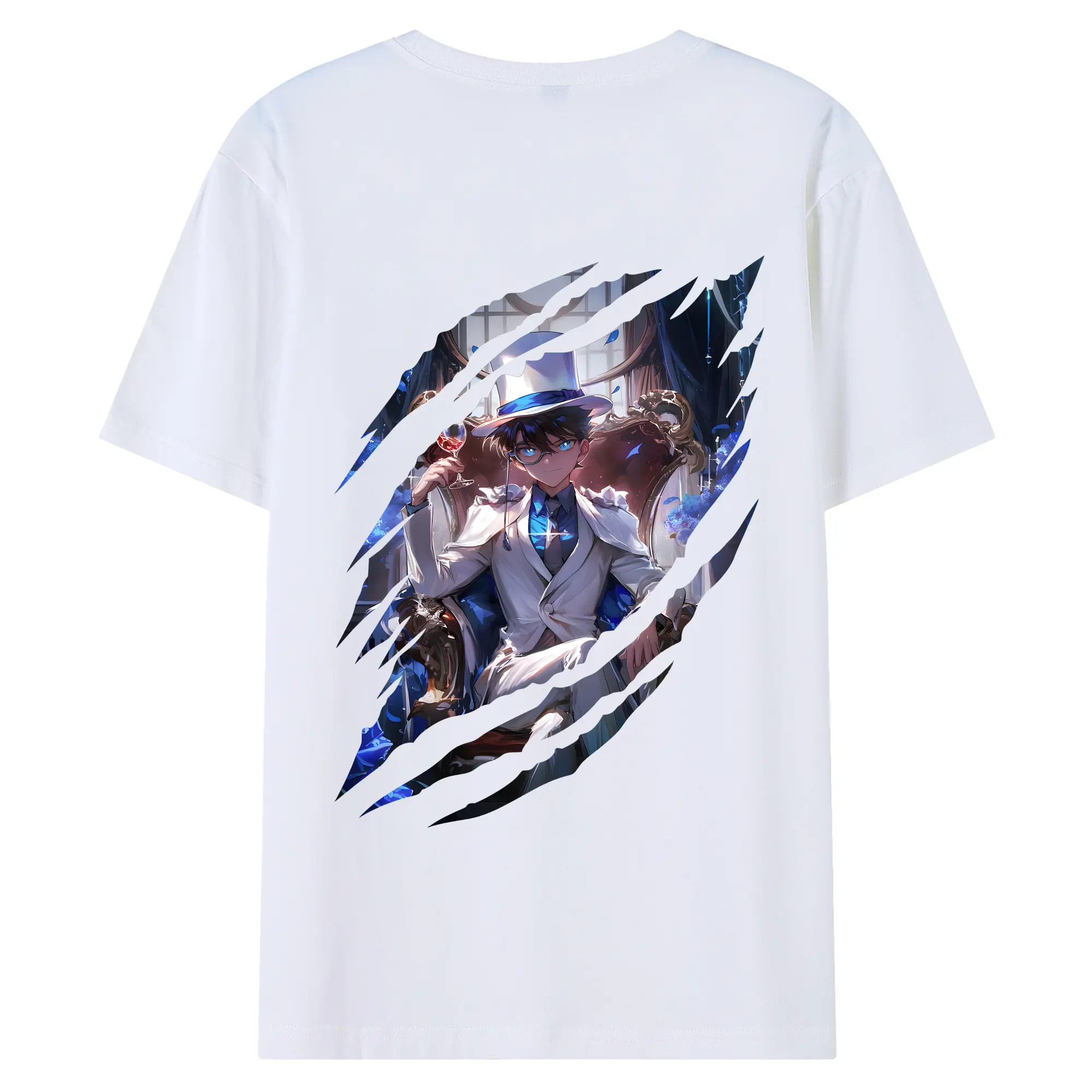 名探偵コナン グッズ 江戸川 コナン - 綿100％ 半袖Tシャツ ・ バックプリント ・ 快適 通気性 ・ 日常使い 散歩 スポーツ用