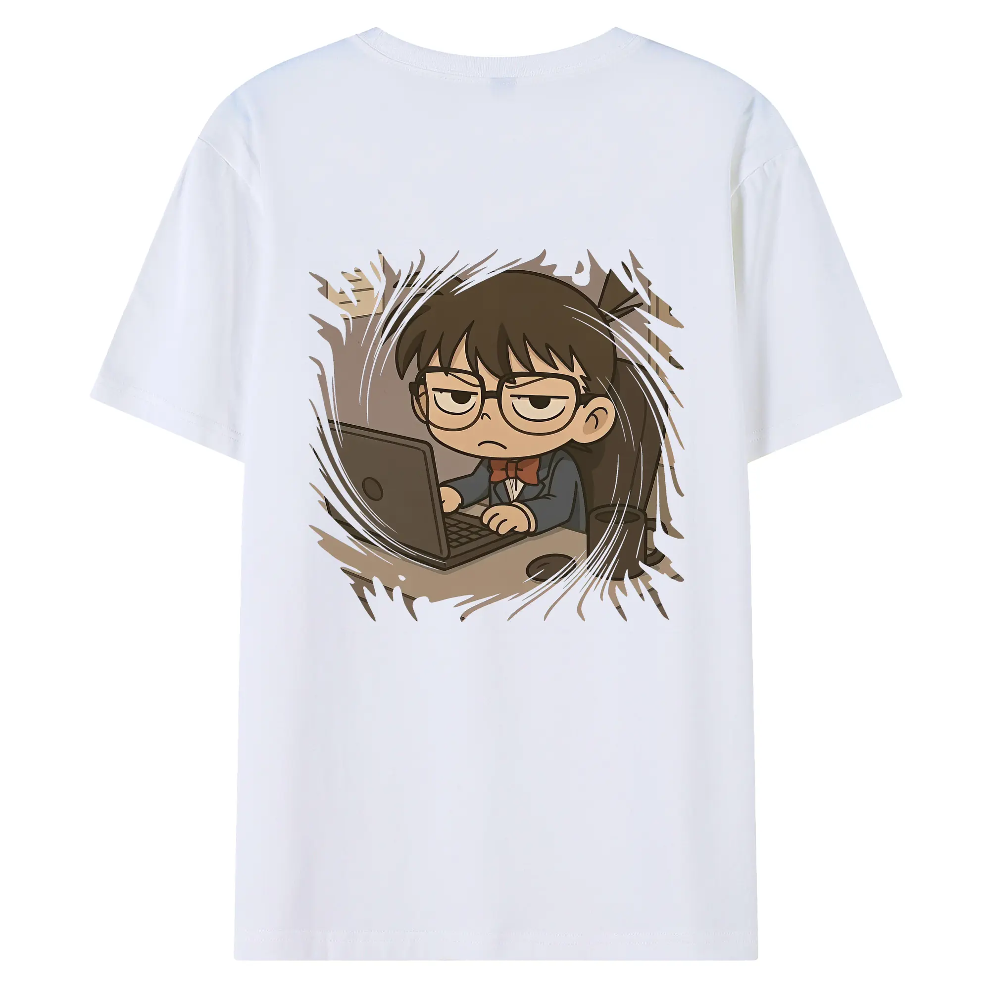 名探偵コナン グッズ 江戸川 コナン - 綿100％ 半袖Tシャツ ・ バックプリント ・ 快適 通気性 ・ 日常使い 散歩 スポーツ用