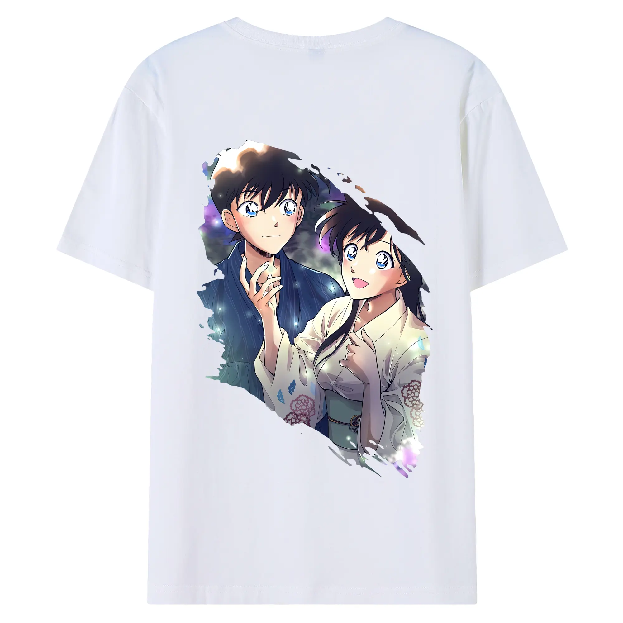 名探偵コナン グッズ 江戸川 コナン - 綿100％ 半袖Tシャツ ・ バックプリント ・ 快適 通気性 ・ 日常使い 散歩 スポーツ用