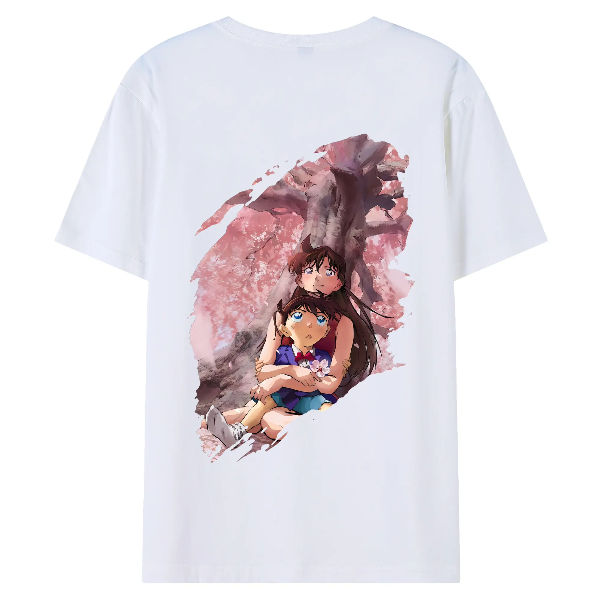 名探偵コナン グッズ 江戸川 コナン - 綿100％ 半袖Tシャツ ・ バックプリント ・ 快適 通気性 ・ 日常使い 散歩 スポーツ用