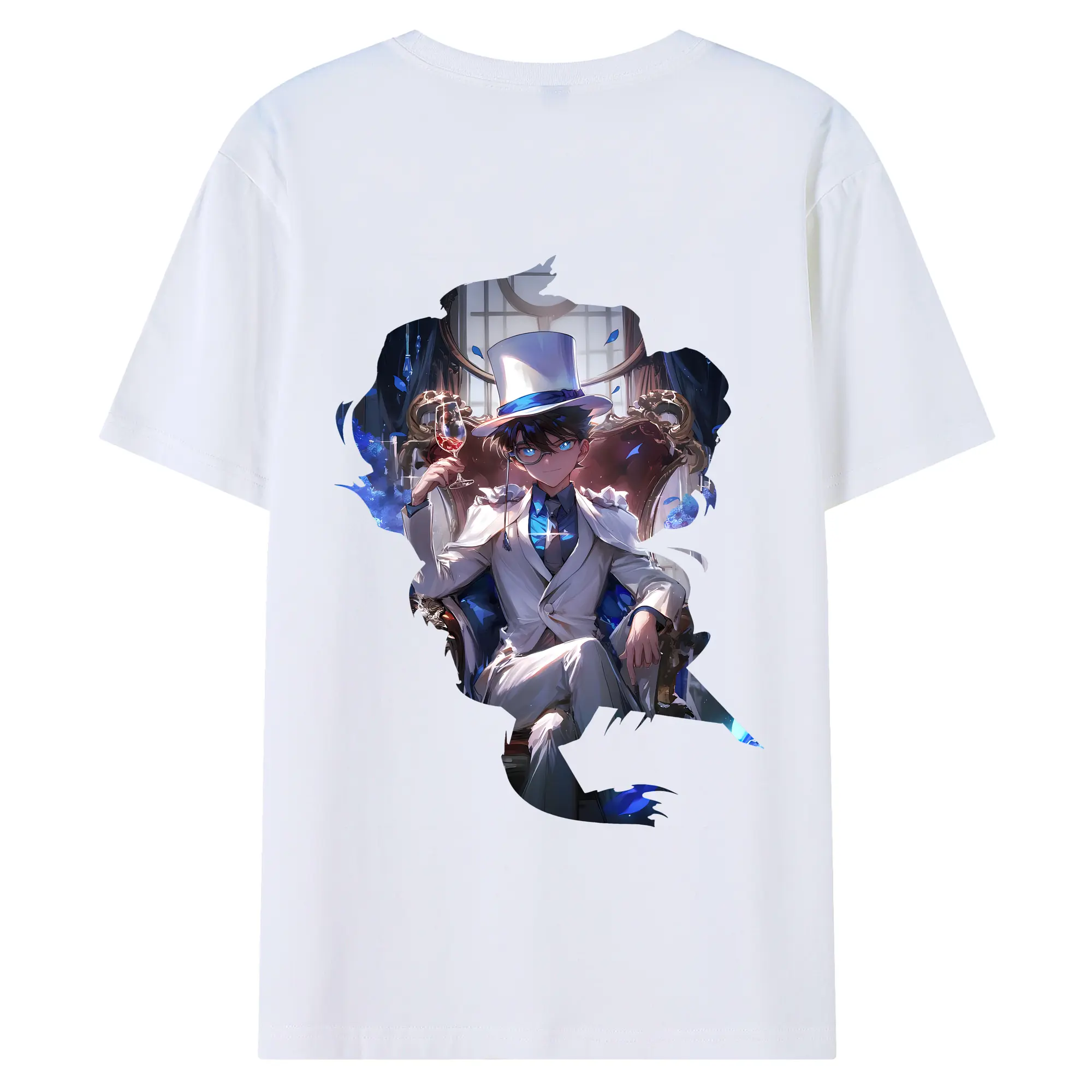 名探偵コナン グッズ 江戸川 コナン - 綿100％ 半袖Tシャツ ・ バックプリント ・ 快適 通気性 ・ 日常使い 散歩 スポーツ用