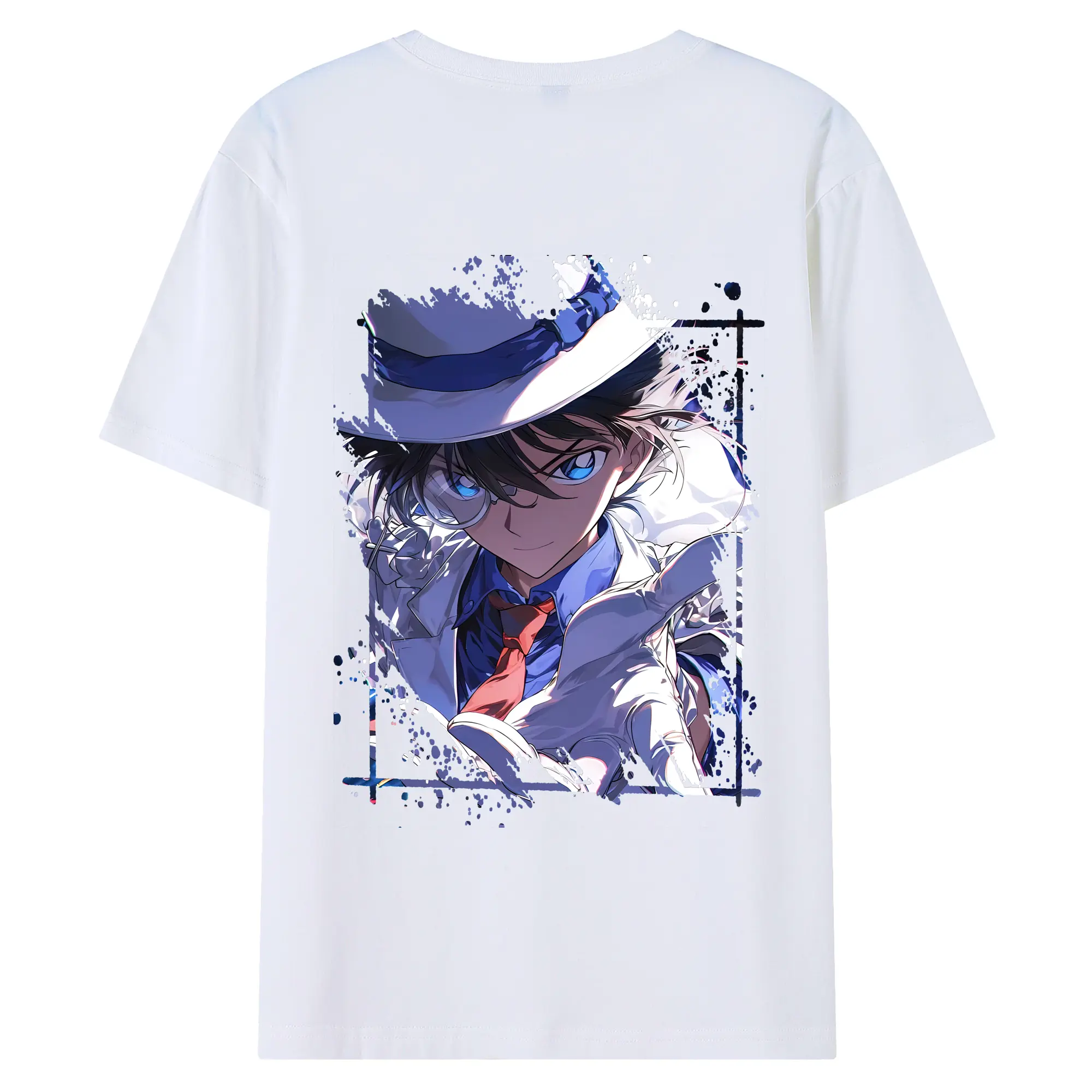 名探偵コナン グッズ 江戸川 コナン - 綿100％ 半袖Tシャツ ・ バックプリント ・ 快適 通気性 ・ 日常使い 散歩 スポーツ用