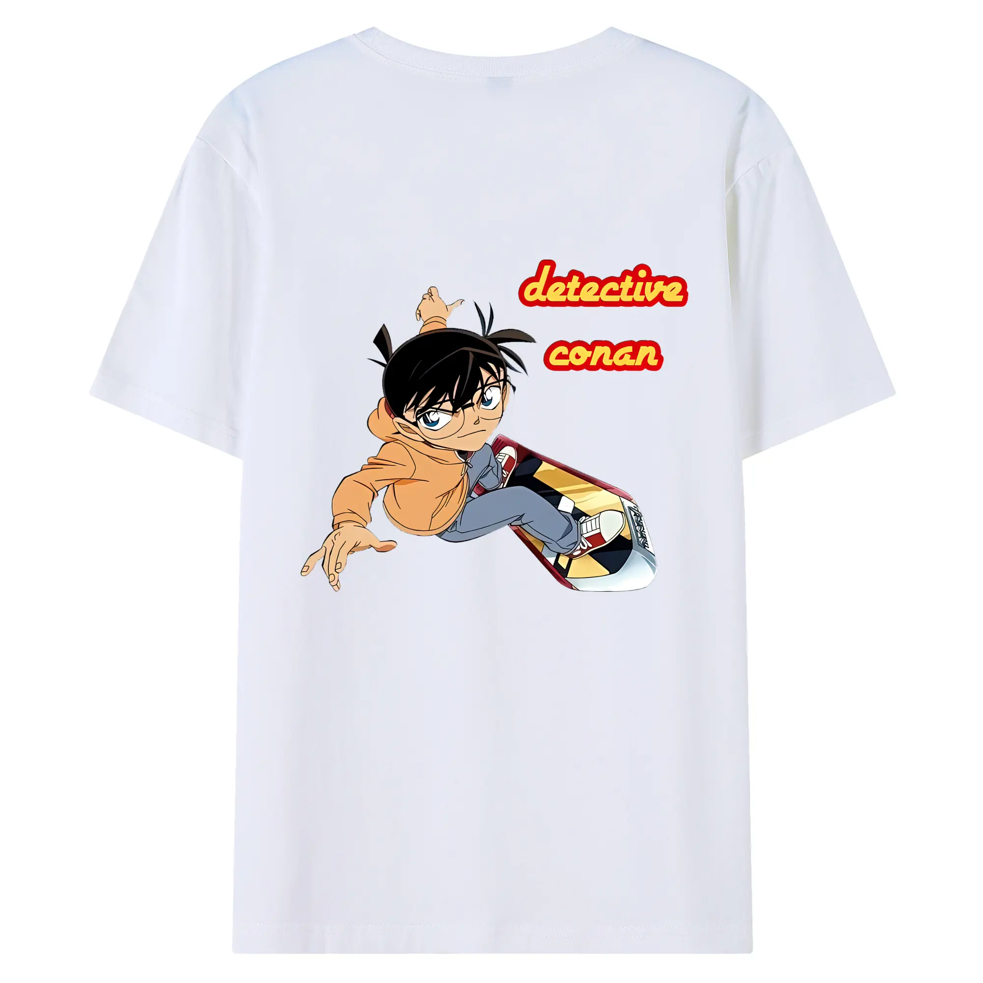 名探偵コナン グッズ 江戸川 コナン - 綿100％ 半袖Tシャツ ・ バックプリント ・ 快適 通気性 ・ 日常使い 散歩 スポーツ用