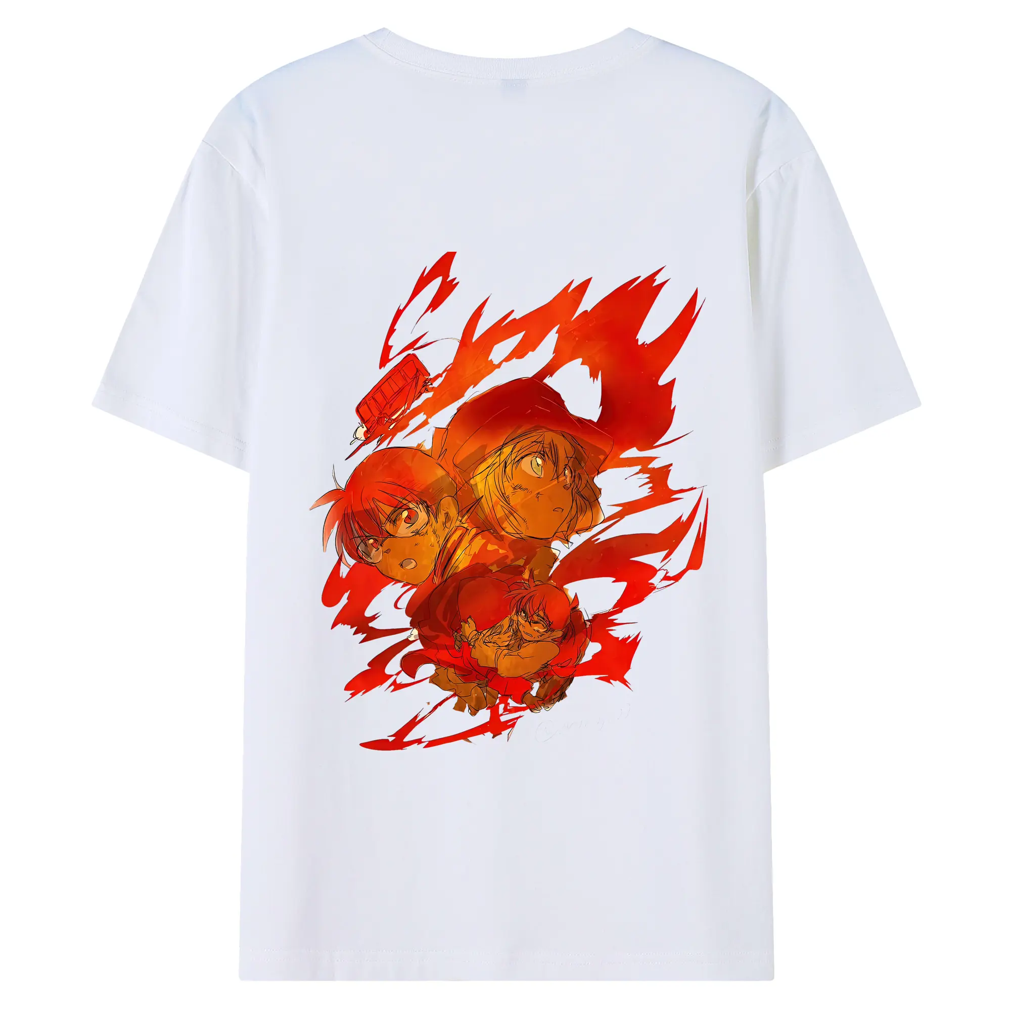 名探偵コナン グッズ 江戸川 コナン - 綿100％ 半袖Tシャツ ・ バックプリント ・ 快適 通気性 ・ 日常使い 散歩 スポーツ用