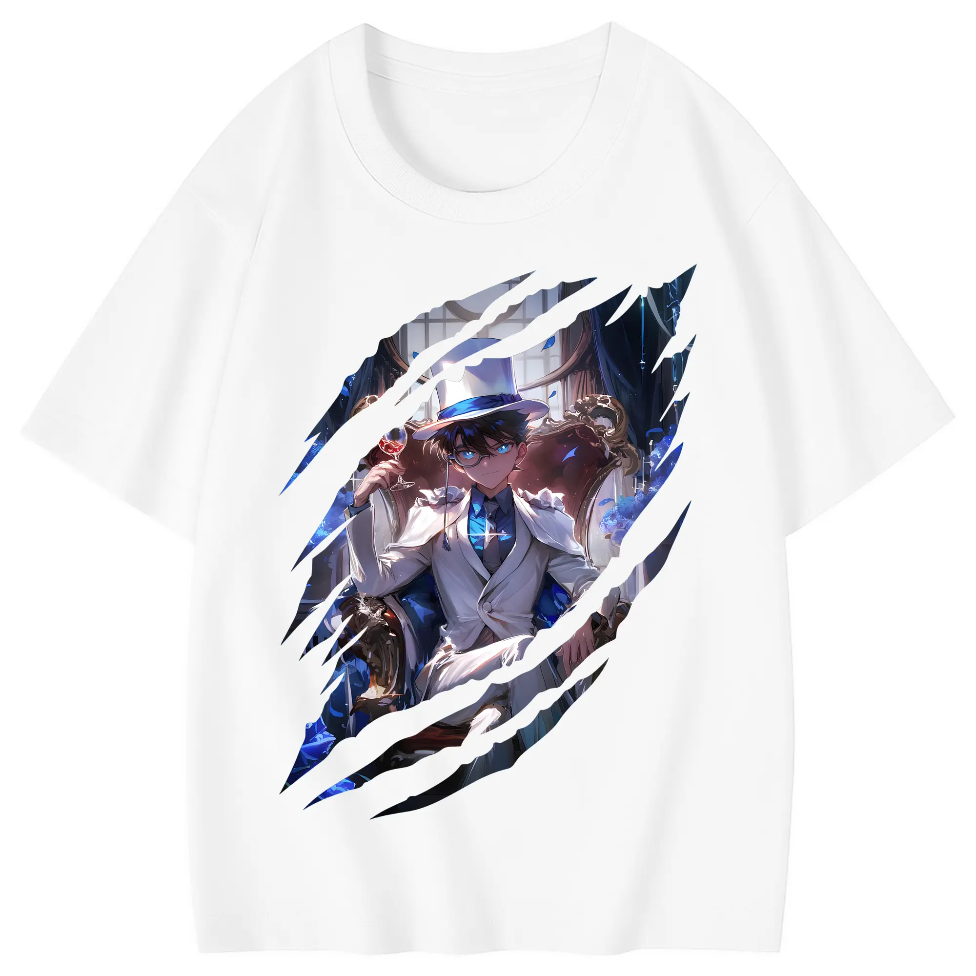 名探偵コナン グッズ 江戸川 コナン - 綿100％ キッズTシャツ ・ フロントプリント ・ 快適 通気性 ・ スポーツ カジュアル 散歩用