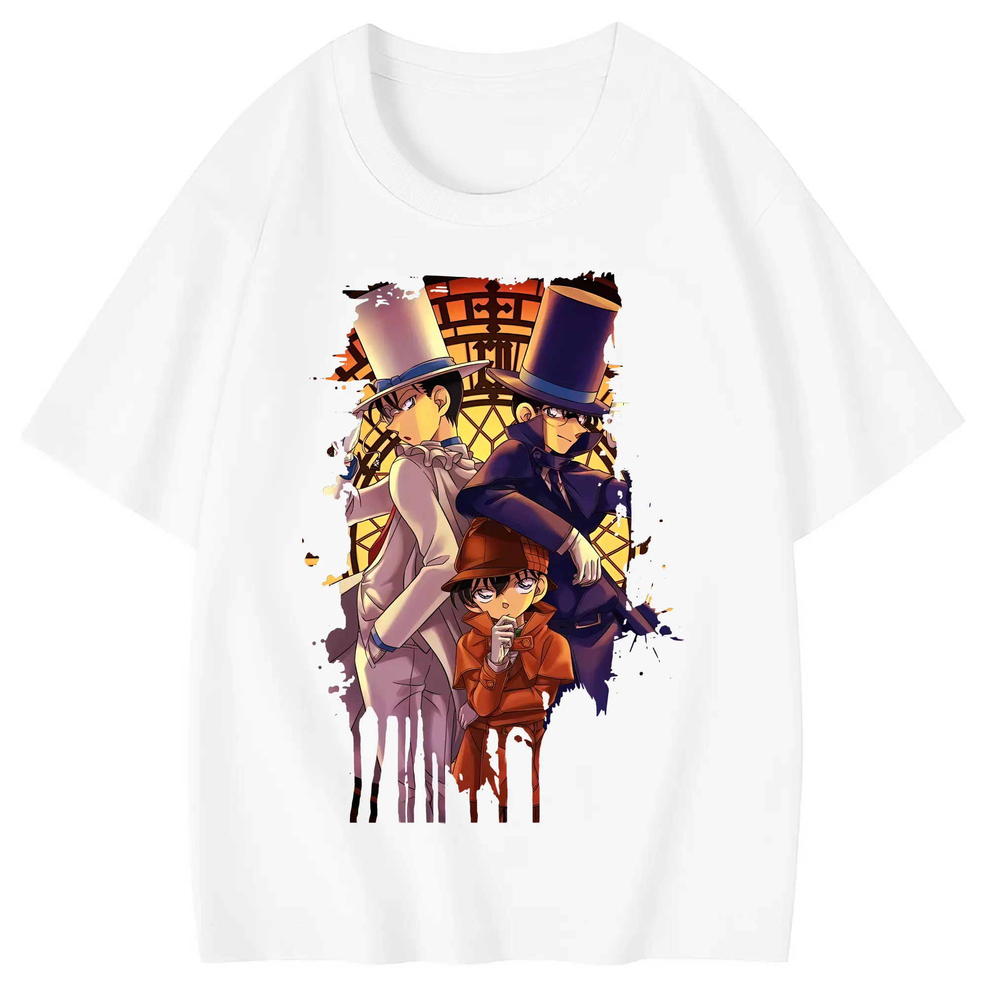 名探偵コナン グッズ 江戸川 コナン - 綿100％ キッズTシャツ ・ フロントプリント ・ 快適 通気性 ・ スポーツ カジュアル 散歩用