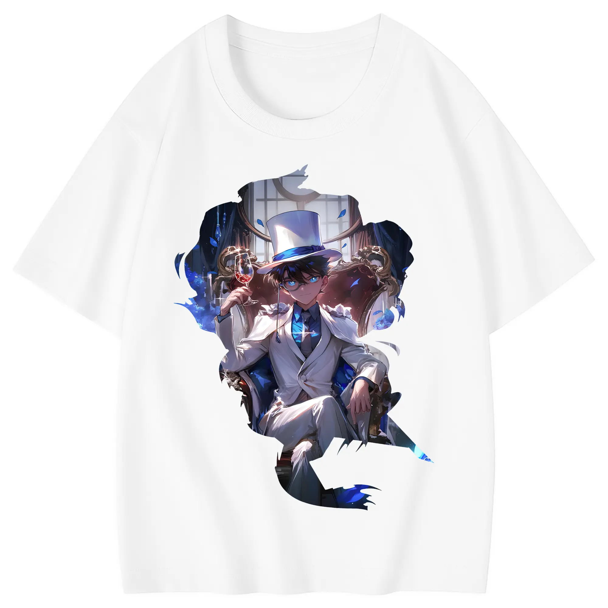 名探偵コナン グッズ 江戸川 コナン - 綿100％ キッズTシャツ ・ フロントプリント ・ 快適 通気性 ・ スポーツ カジュアル 散歩用