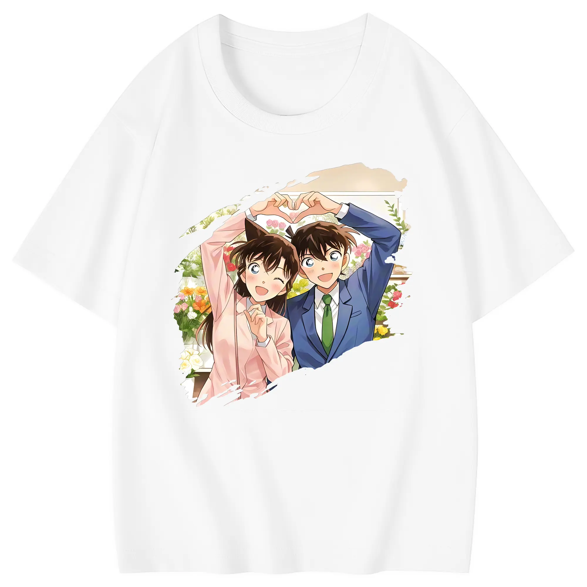 名探偵コナン グッズ 江戸川 コナン - 綿100％ キッズTシャツ ・ フロントプリント ・ 快適 通気性 ・ スポーツ カジュアル 散歩用