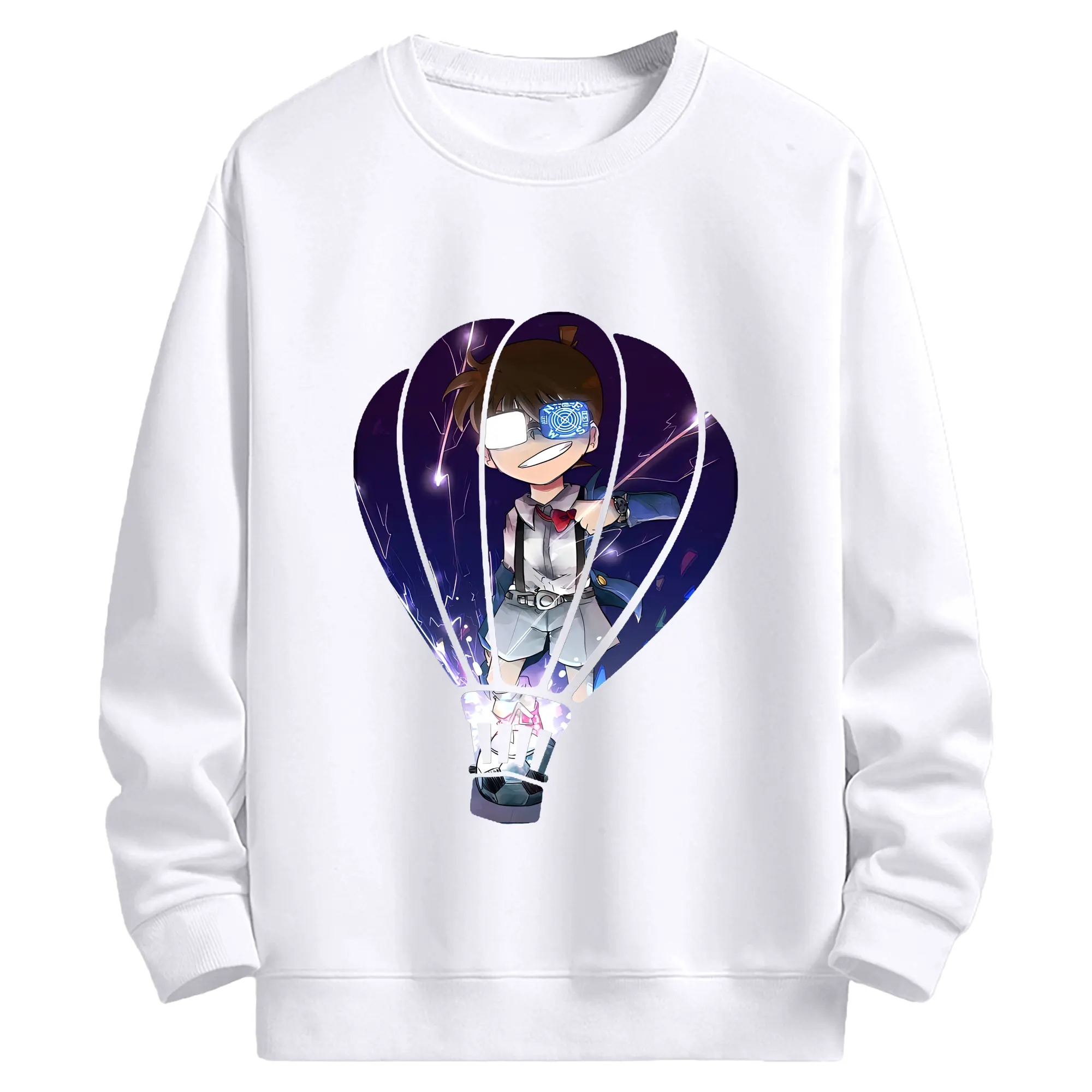 名探偵コナン グッズ 江戸川 コナン - 高品質 クルーネック スウェット ・ コットン59％ ポリエステル41％ ・ ユニセックス 長袖 トレーナー ・ カジュアル デイリー スポーツ 散歩用