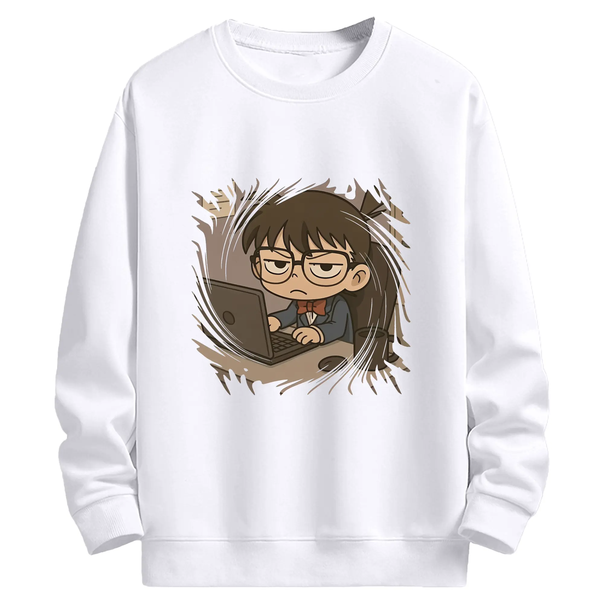 名探偵コナン グッズ 江戸川 コナン - 高品質 クルーネック スウェット ・ コットン59％ ポリエステル41％ ・ ユニセックス 長袖 トレーナー ・ カジュアル デイリー スポーツ 散歩用