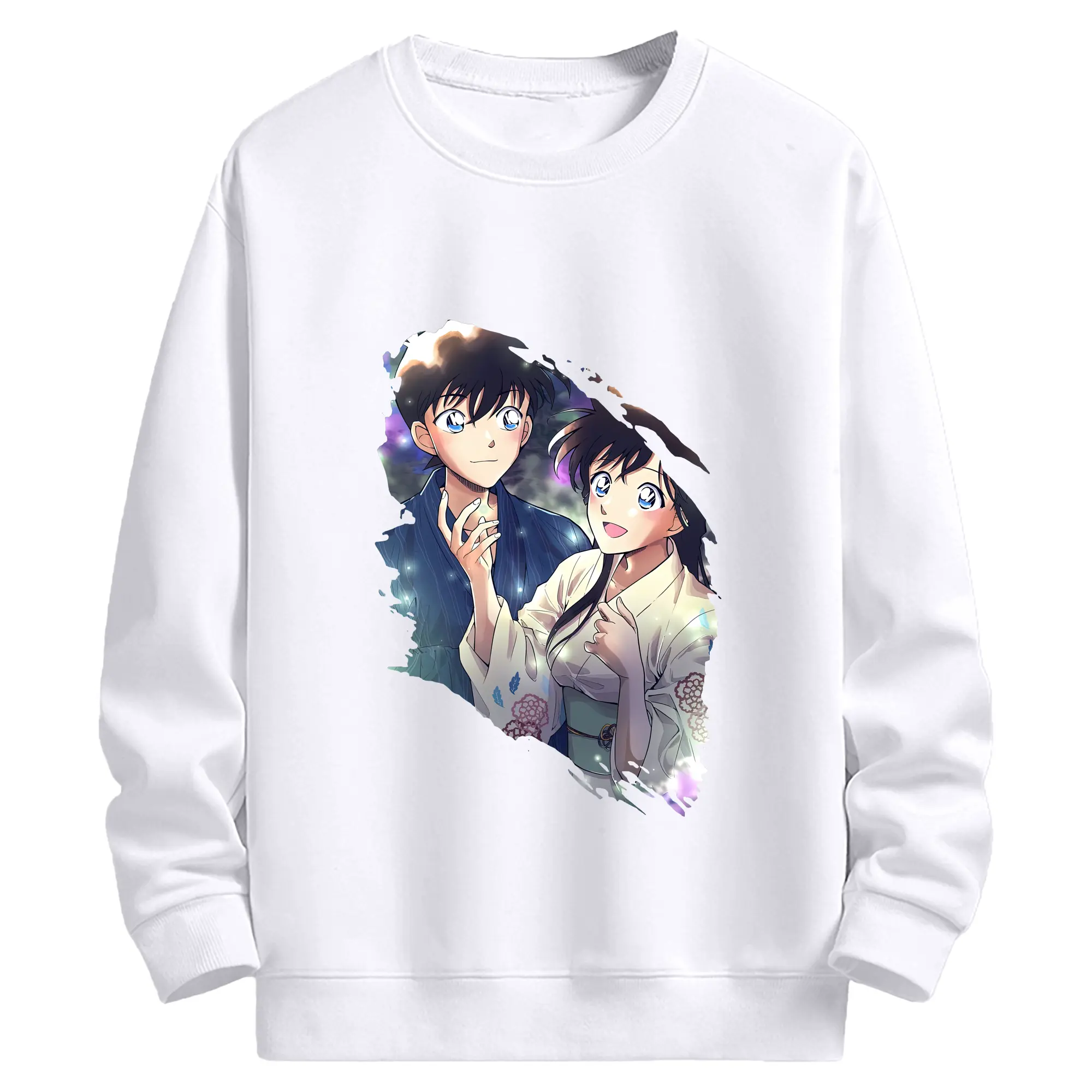 名探偵コナン グッズ 江戸川 コナン - 高品質 クルーネック スウェット ・ コットン59％ ポリエステル41％ ・ ユニセックス 長袖 トレーナー ・ カジュアル デイリー スポーツ 散歩用