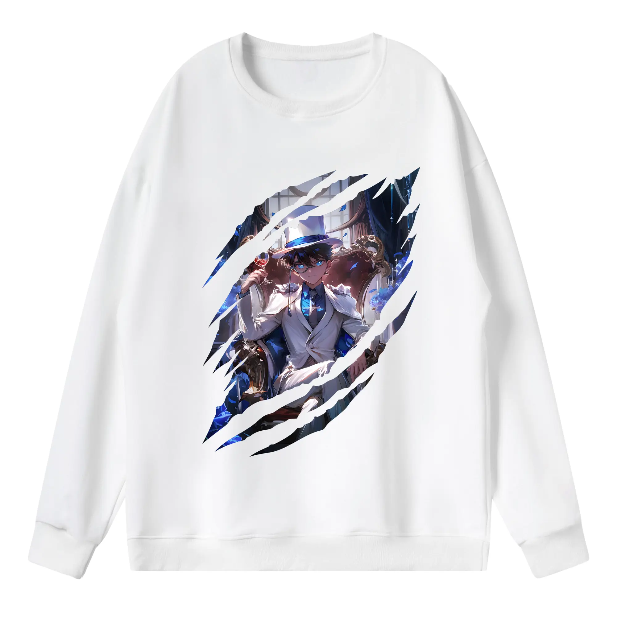 名探偵コナン グッズ 江戸川 コナン - 薄手 クルーネック スウェット 裏毛260g · ポリエステル 春秋向け カジュアル 男女兼用 · トレーナー デイリー スポーツ 散歩に最適