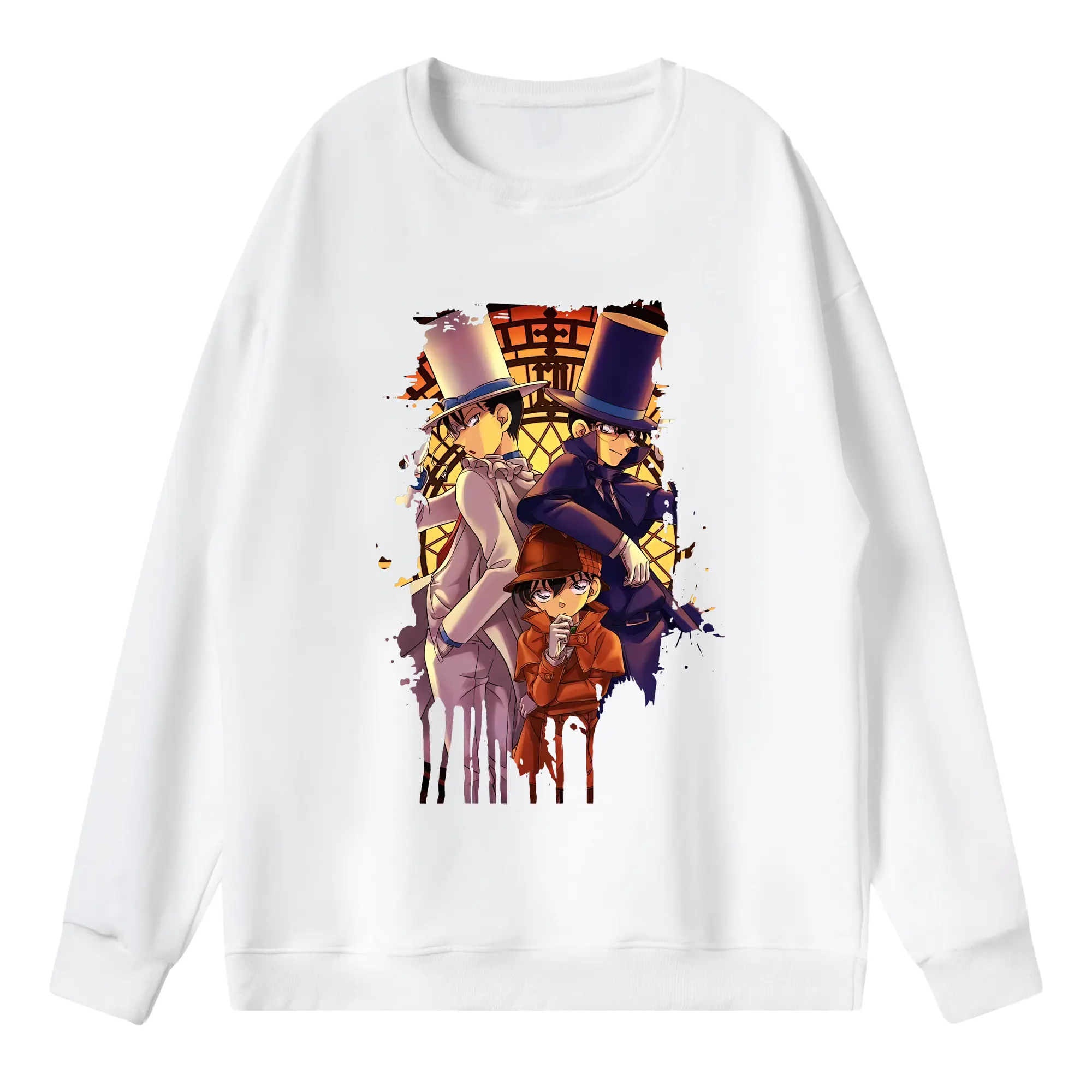 名探偵コナン グッズ 江戸川 コナン - 薄手 クルーネック スウェット 裏毛260g · ポリエステル 春秋向け カジュアル 男女兼用 · トレーナー デイリー スポーツ 散歩に最適