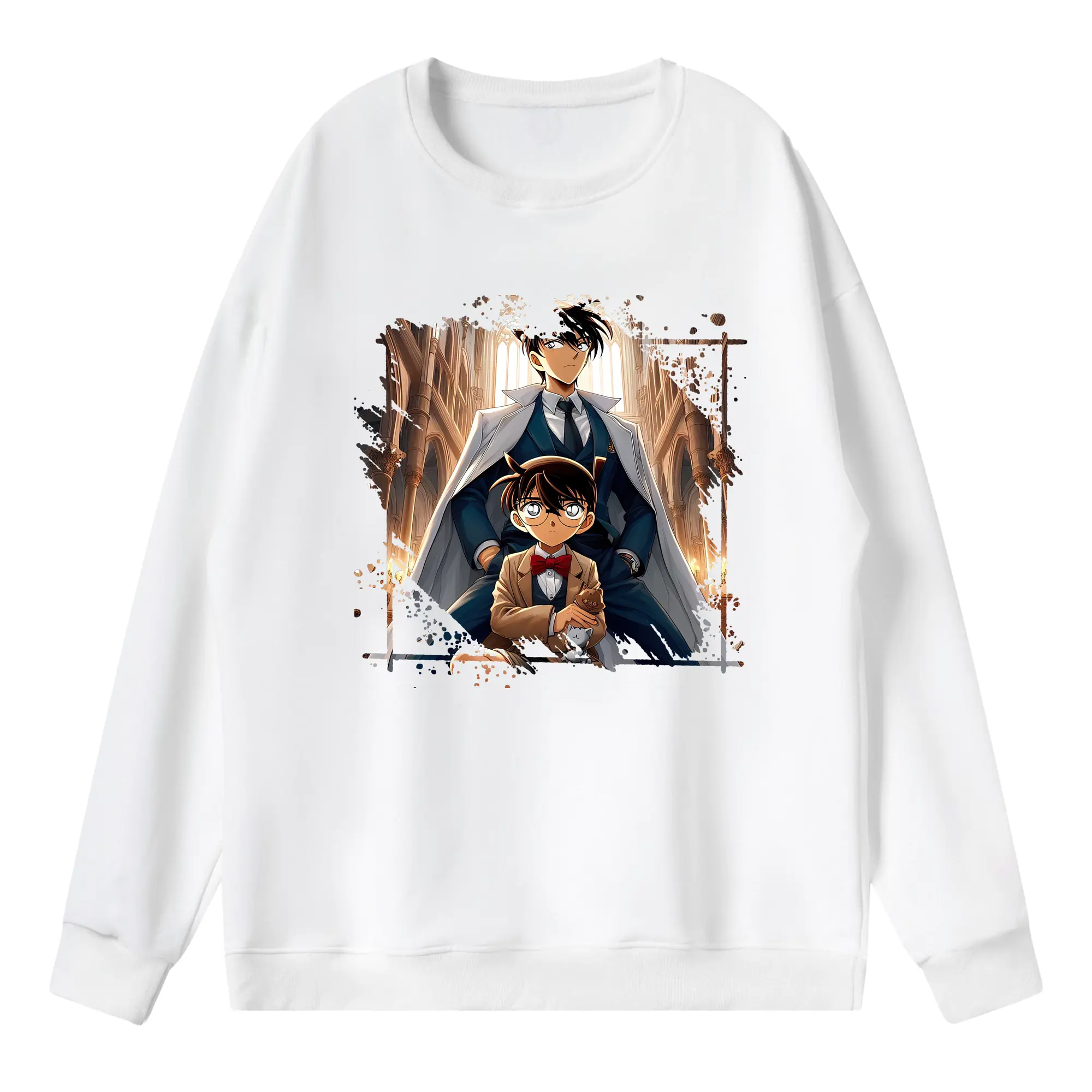 名探偵コナン グッズ 江戸川 コナン - 薄手 クルーネック スウェット 裏毛260g · ポリエステル 春秋向け カジュアル 男女兼用 · トレーナー デイリー スポーツ 散歩に最適