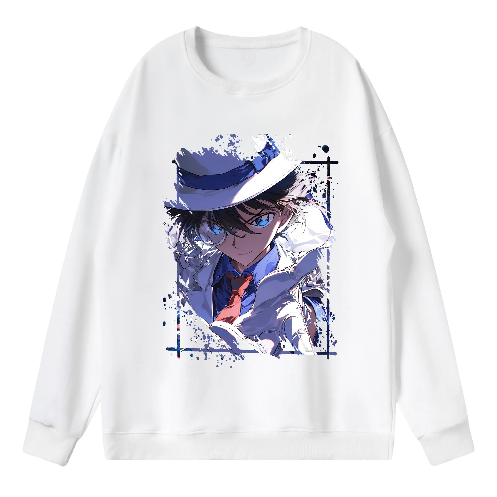 名探偵コナン グッズ 江戸川 コナン - 薄手 クルーネック スウェット 裏毛260g · ポリエステル 春秋向け カジュアル 男女兼用 · トレーナー デイリー スポーツ 散歩に最適