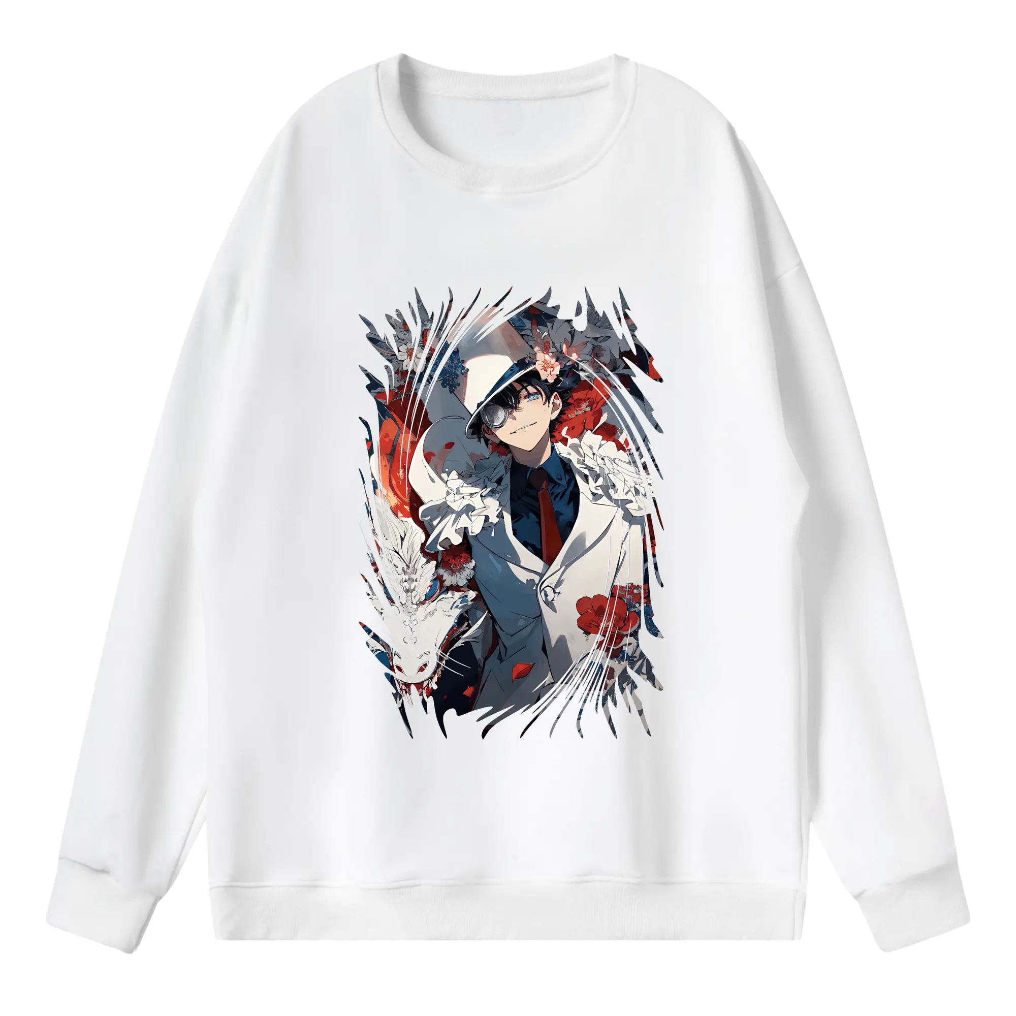 名探偵コナン グッズ 江戸川 コナン - 薄手 クルーネック スウェット 裏毛260g · ポリエステル 春秋向け カジュアル 男女兼用 · トレーナー デイリー スポーツ 散歩に最適