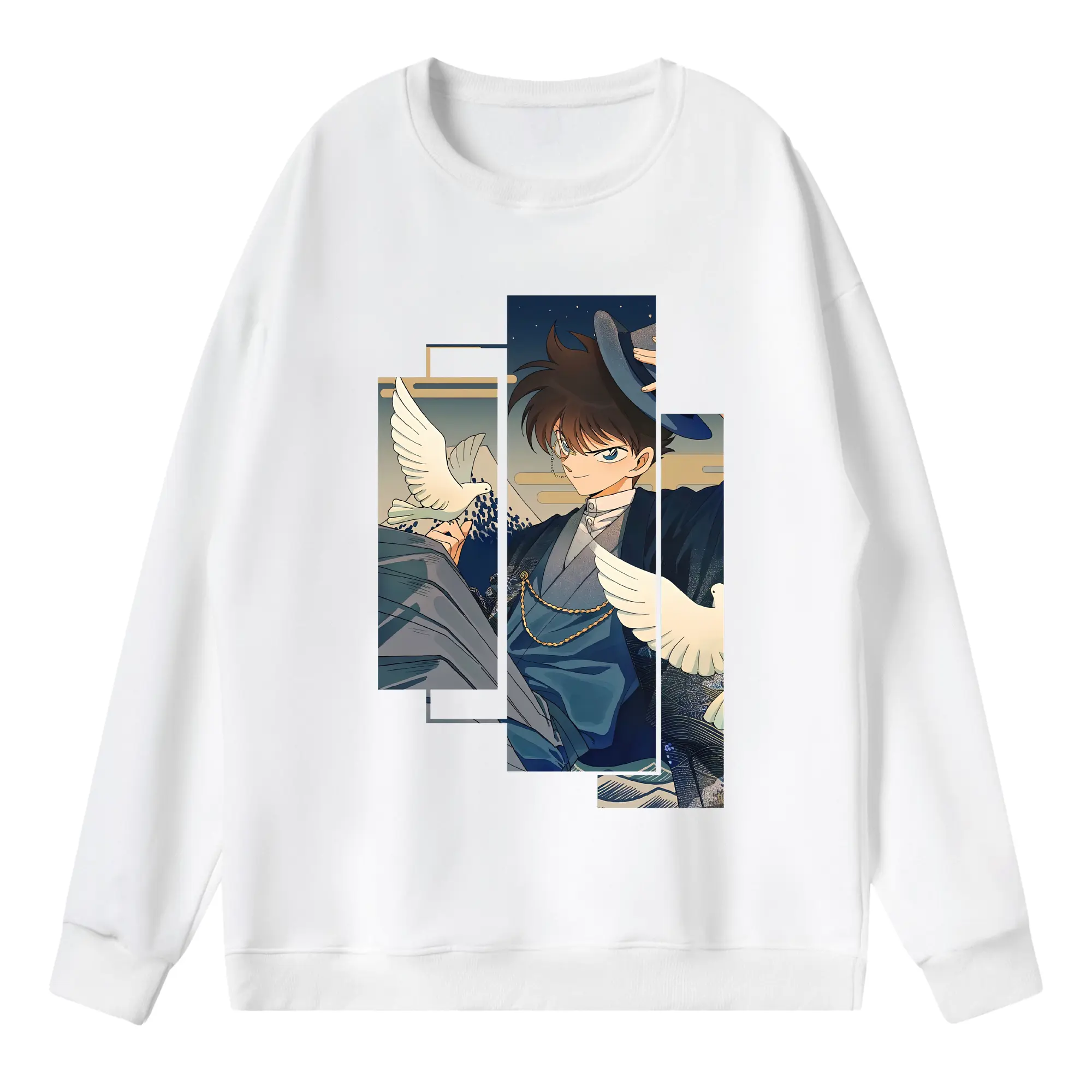 名探偵コナン グッズ 江戸川 コナン - 薄手 クルーネック スウェット 裏毛260g · ポリエステル 春秋向け カジュアル 男女兼用 · トレーナー デイリー スポーツ 散歩に最適