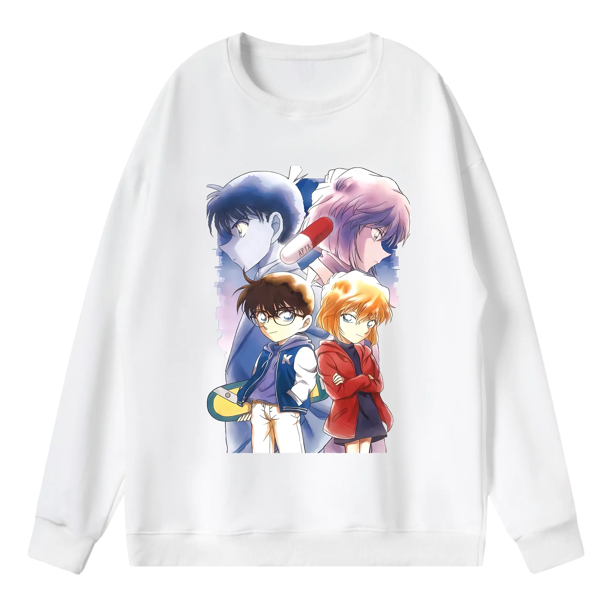 名探偵コナン グッズ 江戸川 コナン - 薄手 クルーネック スウェット 裏毛260g · ポリエステル 春秋向け カジュアル 男女兼用 · トレーナー デイリー スポーツ 散歩に最適