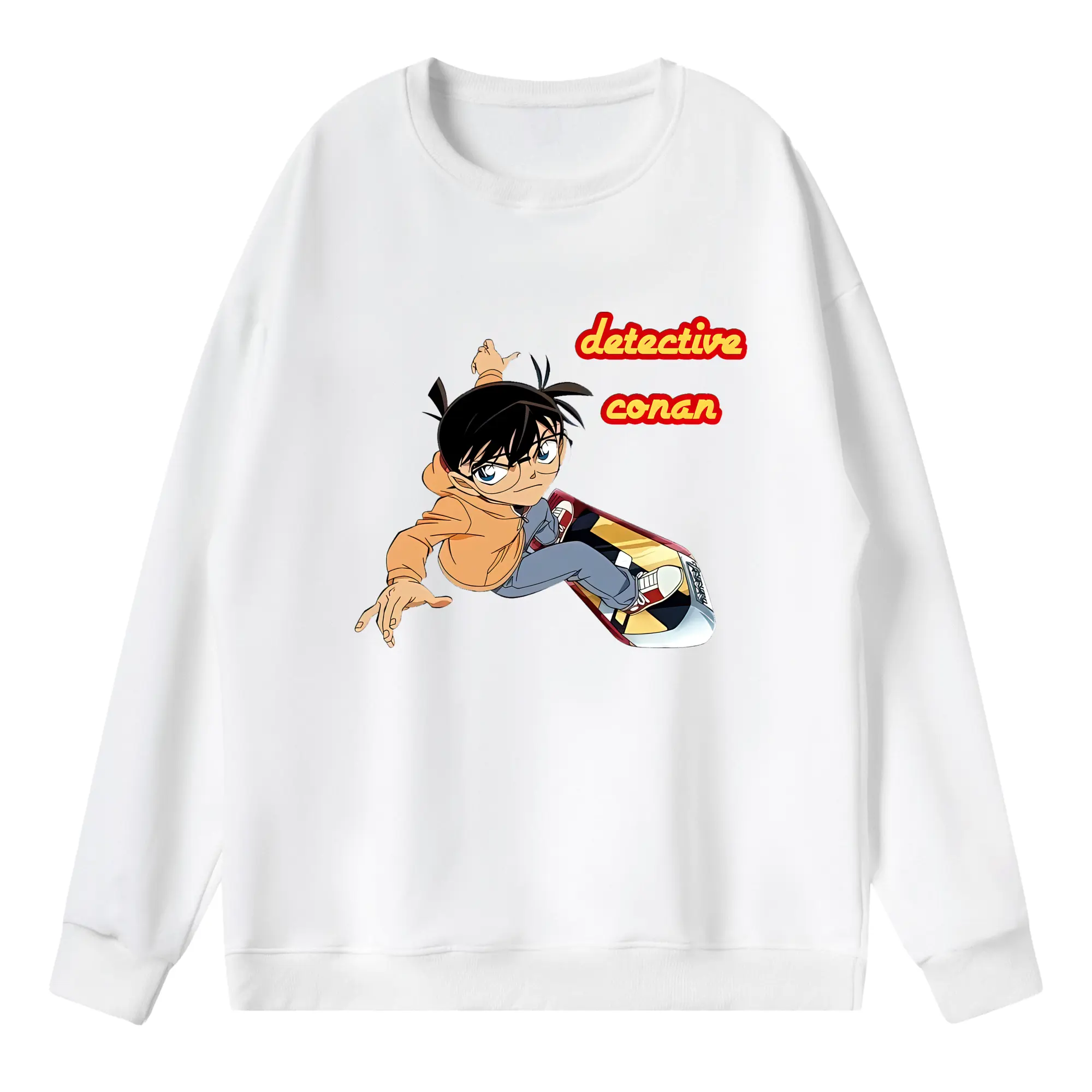 名探偵コナン グッズ 江戸川 コナン - 薄手 クルーネック スウェット 裏毛260g · ポリエステル 春秋向け カジュアル 男女兼用 · トレーナー デイリー スポーツ 散歩に最適