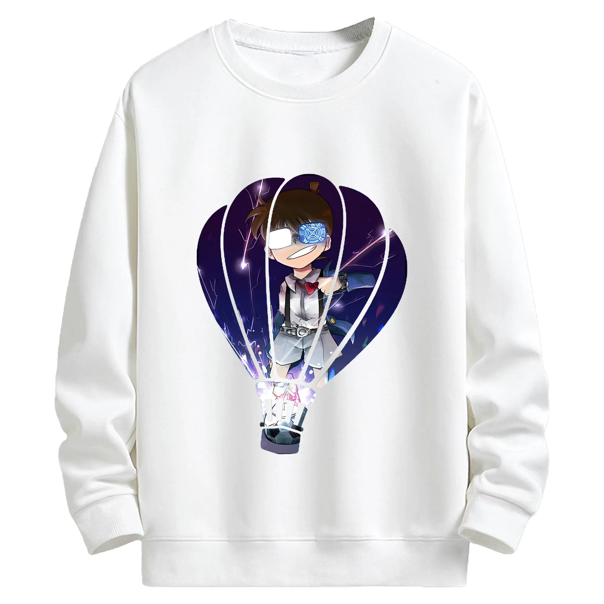 名探偵コナン グッズ 江戸川 コナン - キッズ クルーネックスウェットシャツ ・ フロントプリント ・ 綿80％ ポリエステル20％ ・ 快適 通学 スポーツ 日常使い お散歩用