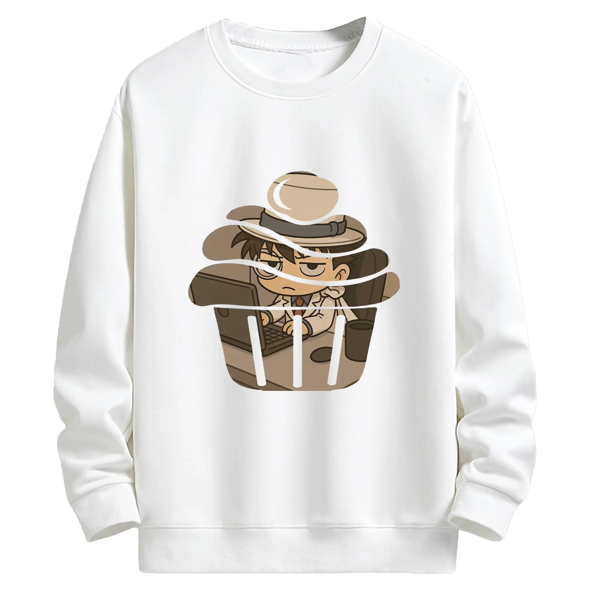 名探偵コナン グッズ 江戸川 コナン - キッズ クルーネックスウェットシャツ ・ フロントプリント ・ 綿80％ ポリエステル20％ ・ 快適 通学 スポーツ 日常使い お散歩用