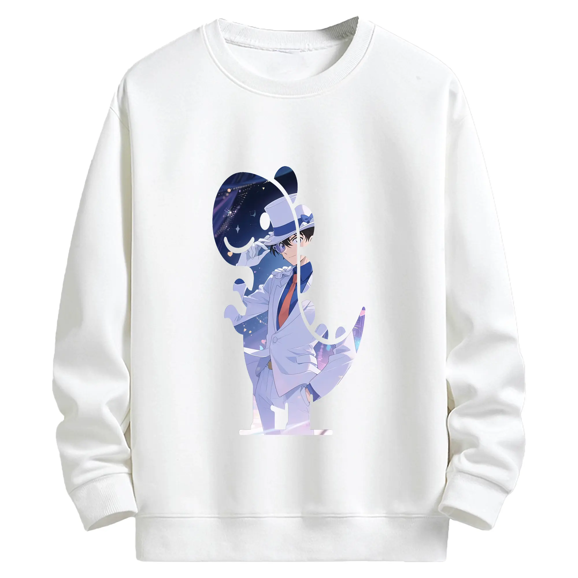 名探偵コナン グッズ 江戸川 コナン - キッズ クルーネックスウェットシャツ ・ フロントプリント ・ 綿80％ ポリエステル20％ ・ 快適 通学 スポーツ 日常使い お散歩用