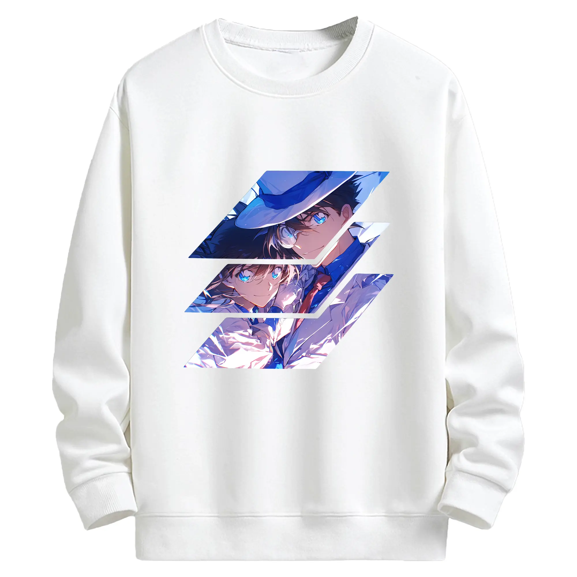 名探偵コナン グッズ 江戸川 コナン - キッズ クルーネックスウェットシャツ ・ フロントプリント ・ 綿80％ ポリエステル20％ ・ 快適 通学 スポーツ 日常使い お散歩用