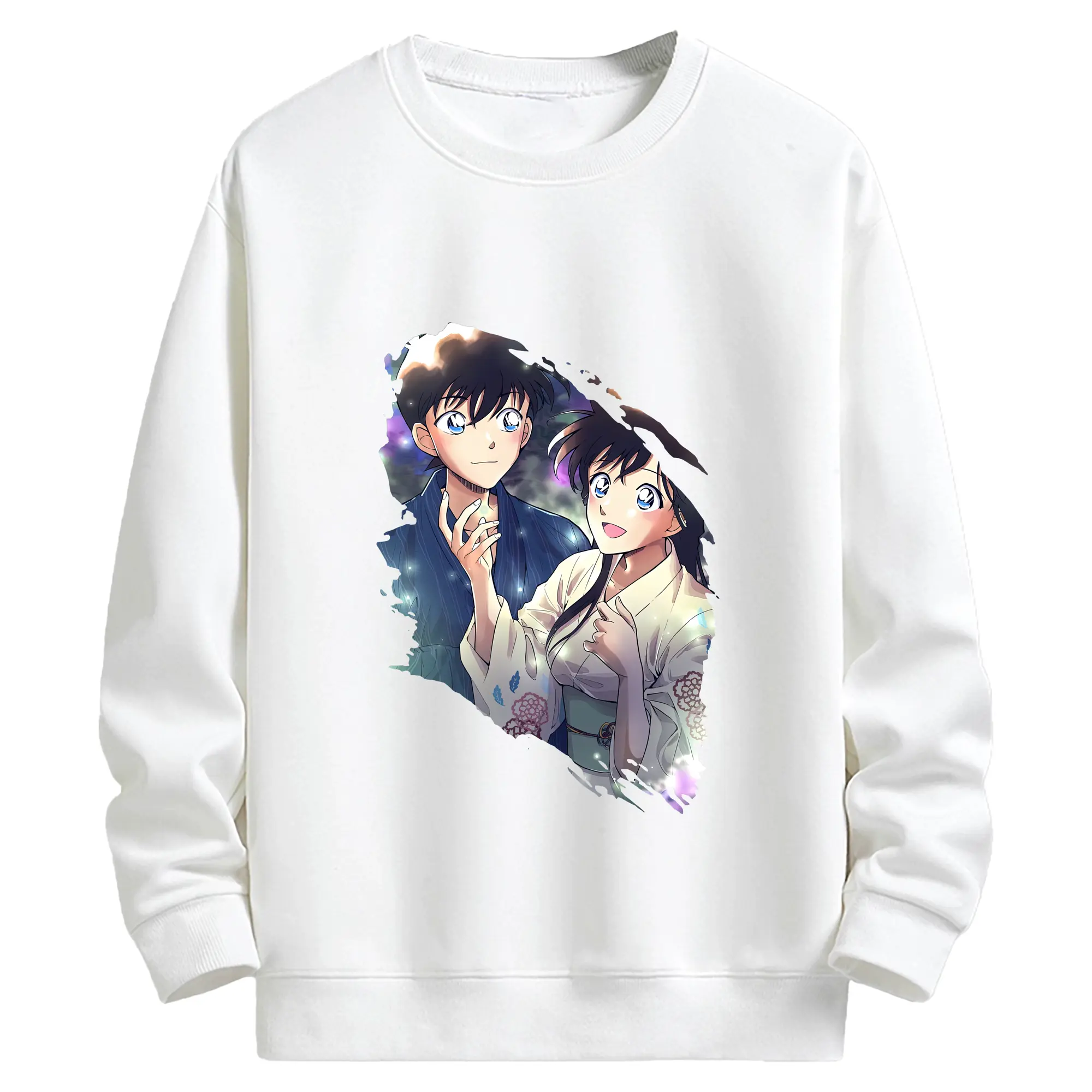 名探偵コナン グッズ 江戸川 コナン - キッズ クルーネックスウェットシャツ ・ フロントプリント ・ 綿80％ ポリエステル20％ ・ 快適 通学 スポーツ 日常使い お散歩用