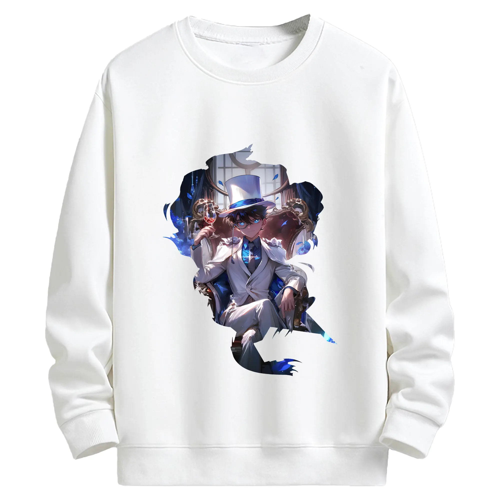 名探偵コナン グッズ 江戸川 コナン - キッズ クルーネックスウェットシャツ ・ フロントプリント ・ 綿80％ ポリエステル20％ ・ 快適 通学 スポーツ 日常使い お散歩用