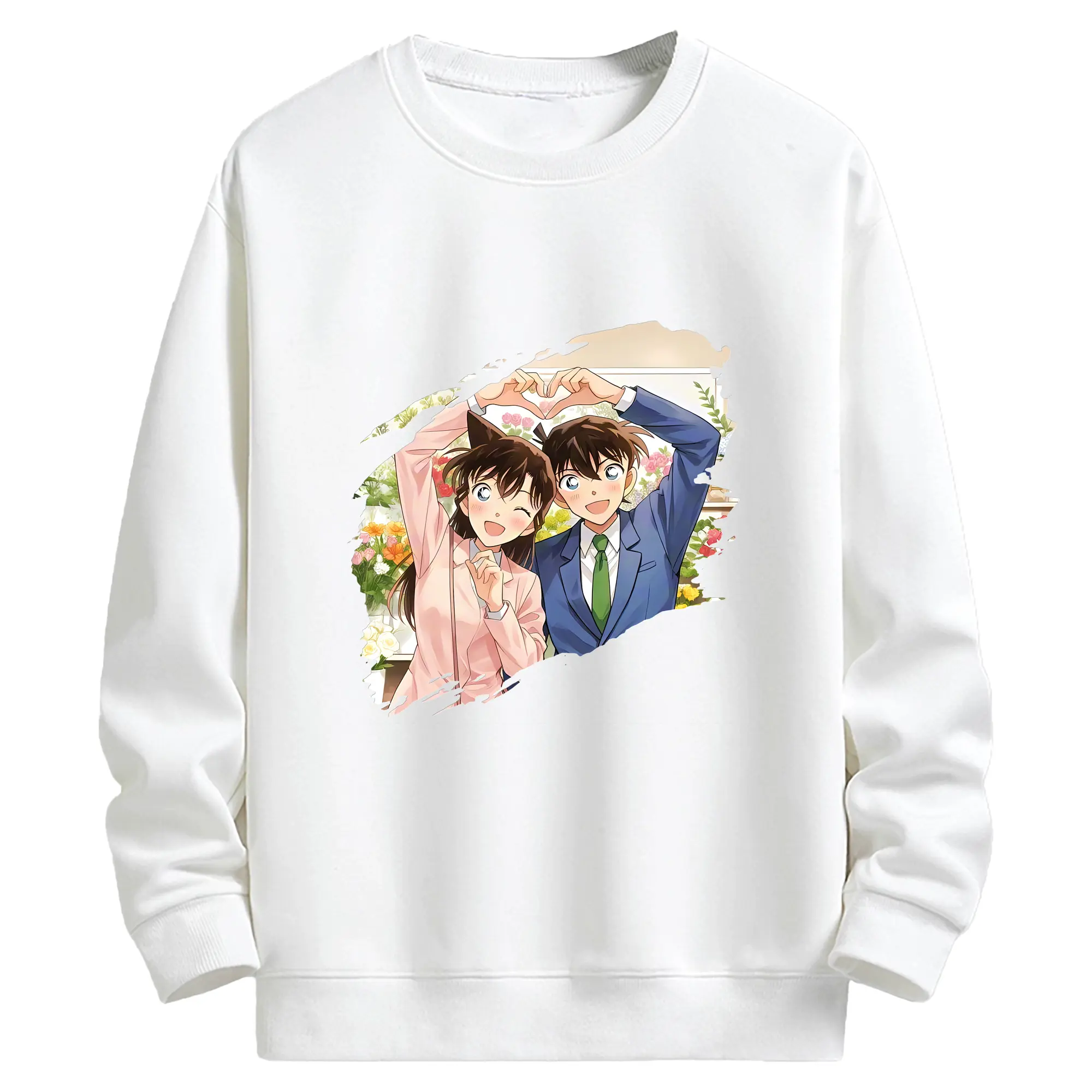 名探偵コナン グッズ 江戸川 コナン - キッズ クルーネックスウェットシャツ ・ フロントプリント ・ 綿80％ ポリエステル20％ ・ 快適 通学 スポーツ 日常使い お散歩用