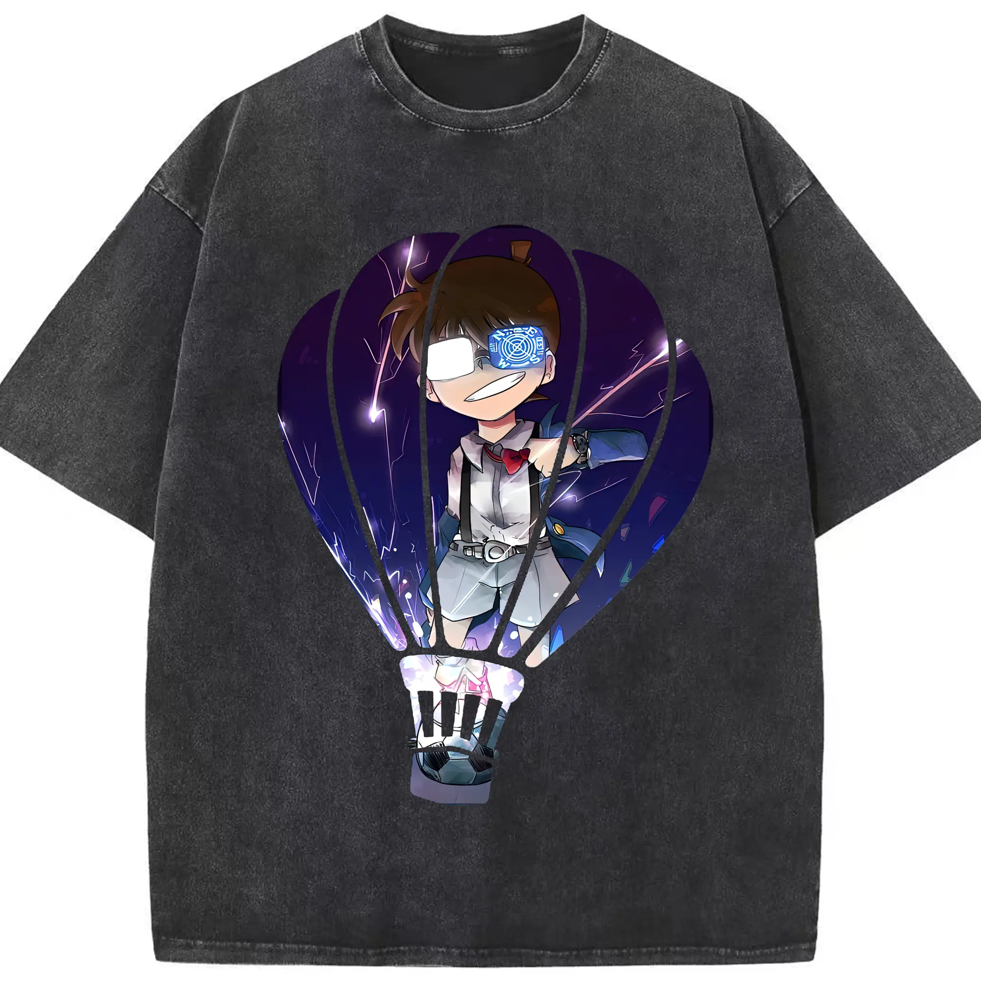 名探偵コナン グッズ 江戸川 コナン - 綿100％ ヴィンテージ風 半袖Tシャツ ・ フロントプリント ・ 柔らか肌触り ・ 通気性 快適 ・ スポーツ カジュアル 外出用