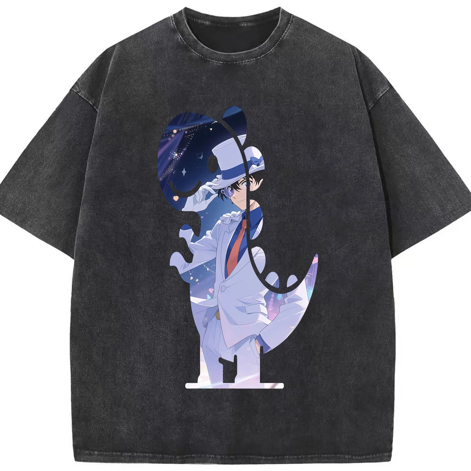 名探偵コナン グッズ 江戸川 コナン - 綿100％ ヴィンテージ風 半袖Tシャツ ・ フロントプリント ・ 柔らか肌触り ・ 通気性 快適 ・ スポーツ カジュアル 外出用