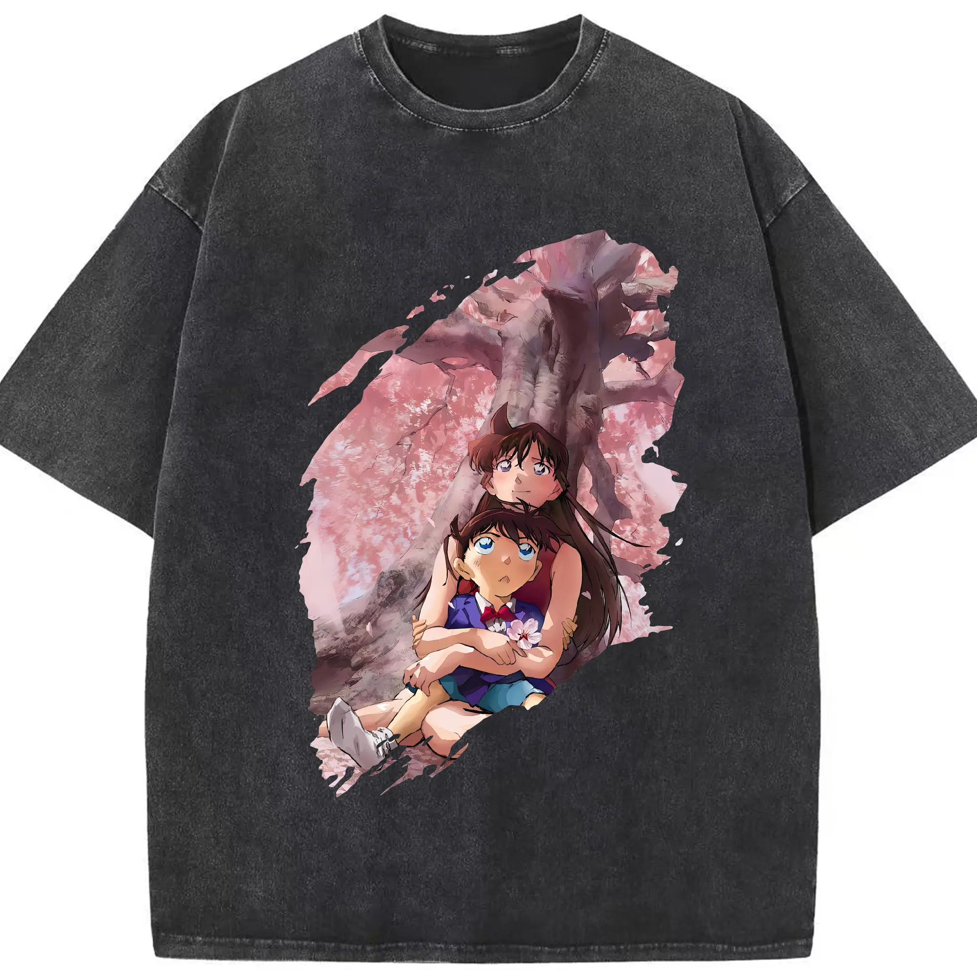 名探偵コナン グッズ 江戸川 コナン - 綿100％ ヴィンテージ風 半袖Tシャツ ・ フロントプリント ・ 柔らか肌触り ・ 通気性 快適 ・ スポーツ カジュアル 外出用