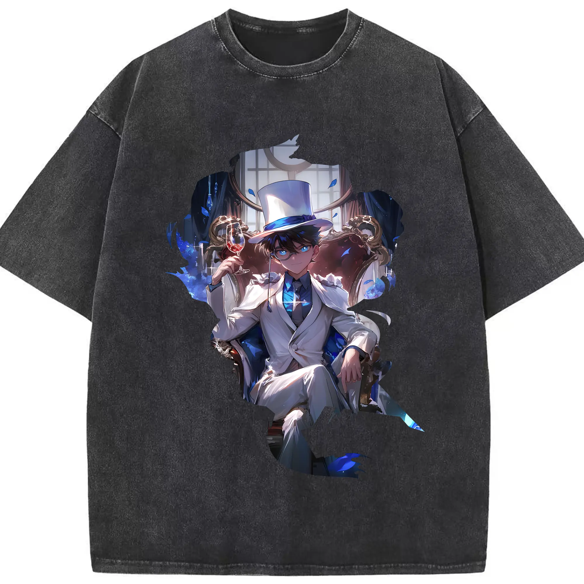 名探偵コナン グッズ 江戸川 コナン - 綿100％ ヴィンテージ風 半袖Tシャツ ・ フロントプリント ・ 柔らか肌触り ・ 通気性 快適 ・ スポーツ カジュアル 外出用