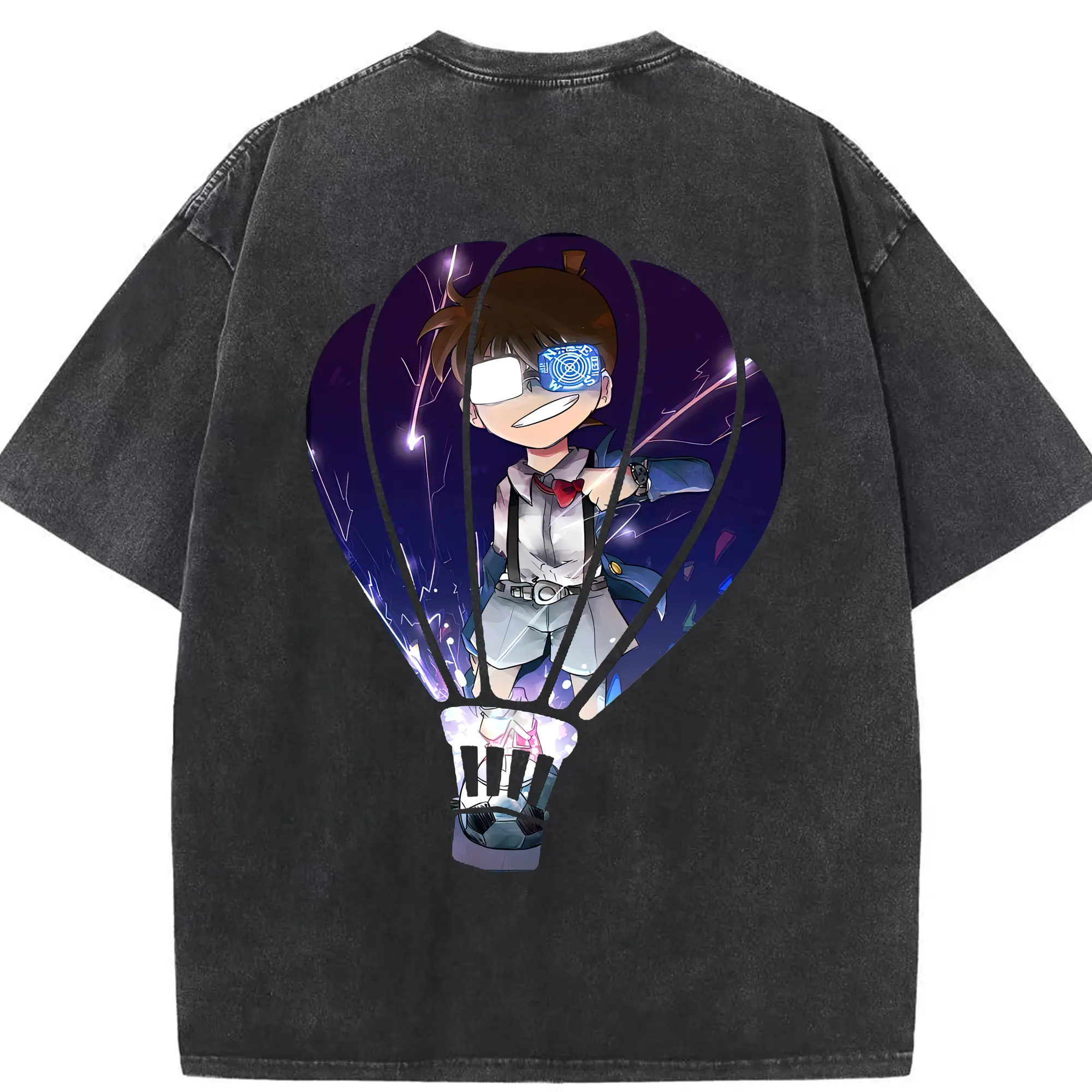 名探偵コナン グッズ 江戸川 コナン - 綿100％ ヴィンテージ風 半袖Tシャツ ・ 背面プリント ・ 柔らか肌触り ・ 通気性 快適 ・ スポーツ カジュアル 外出用