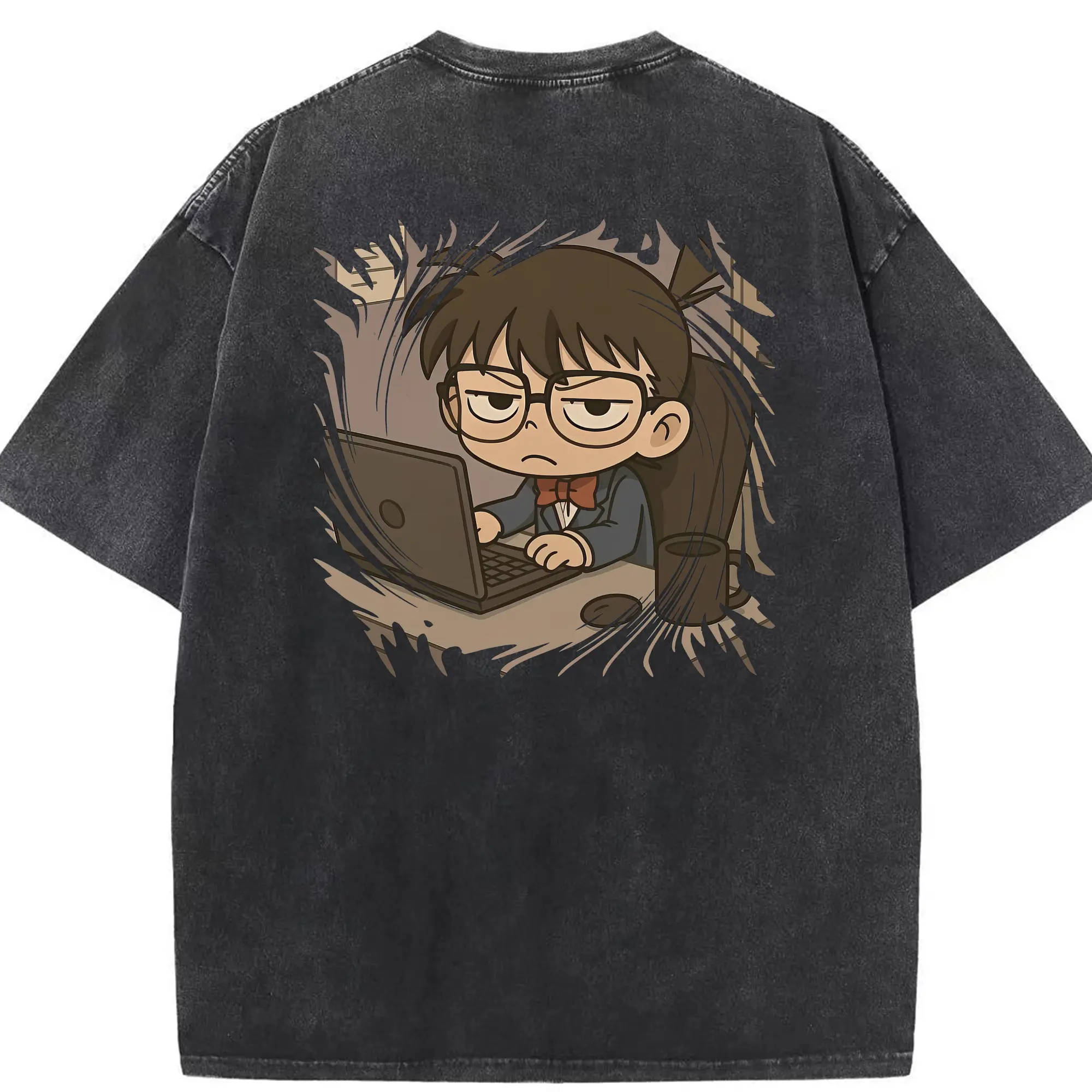 名探偵コナン グッズ 江戸川 コナン - 綿100％ ヴィンテージ風 半袖Tシャツ ・ 背面プリント ・ 柔らか肌触り ・ 通気性 快適 ・ スポーツ カジュアル 外出用